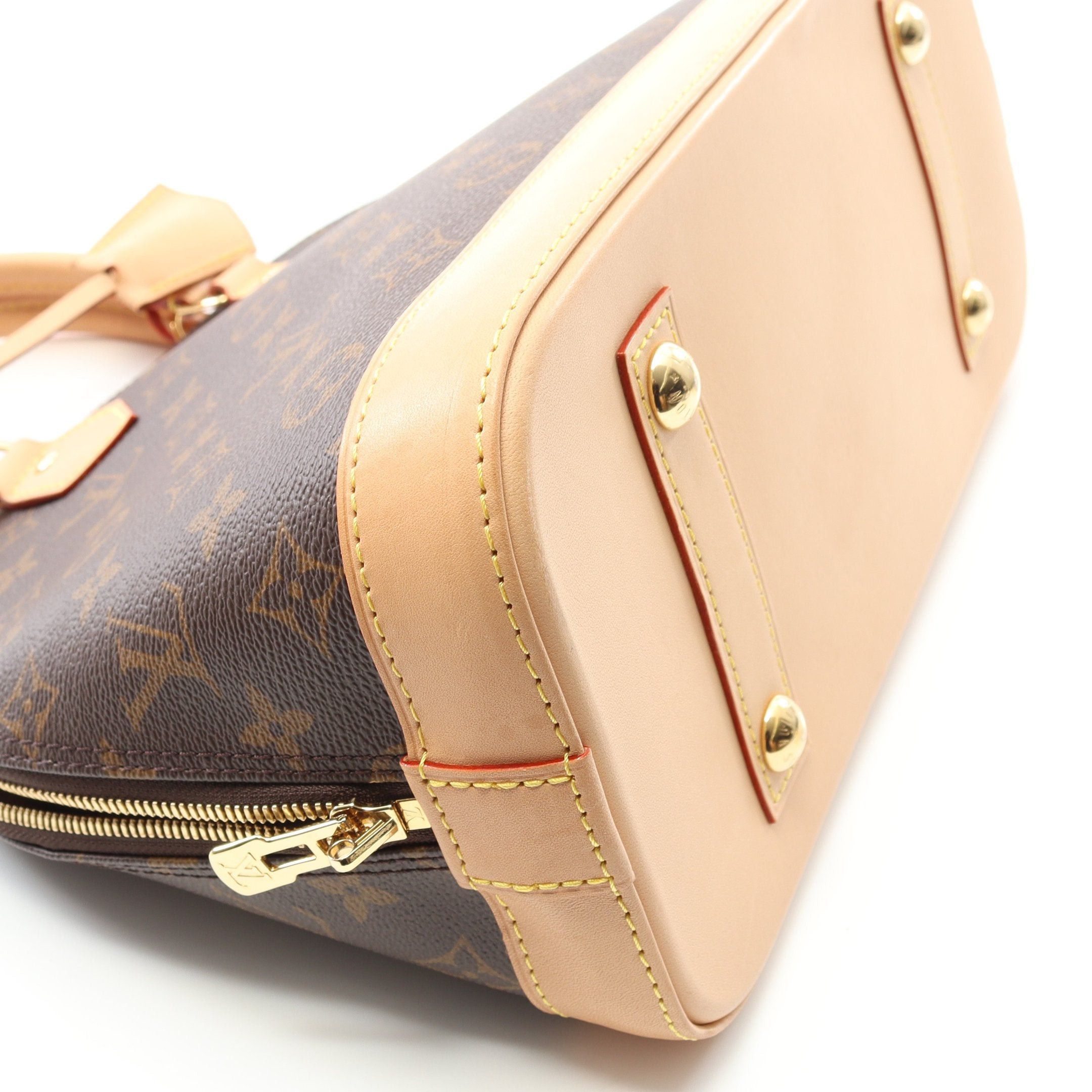 Louis Vuitton Louis Vuitton Alma Monogram Handbag Leather Brown Size ONE SIZE - 8 Thumbnail
