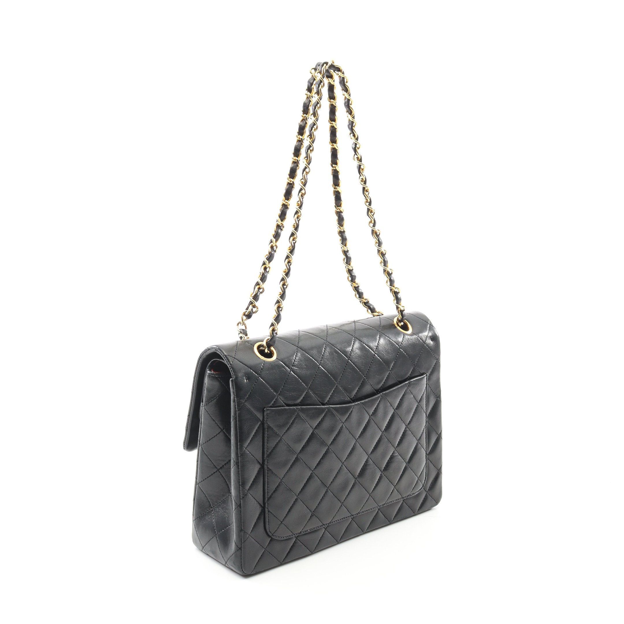 Chanel Chanel Matelasse Double Flap Chain Shoulder Bag Lambskin Black Gold Hardware Size ONE SIZE - 2 Thumbnail