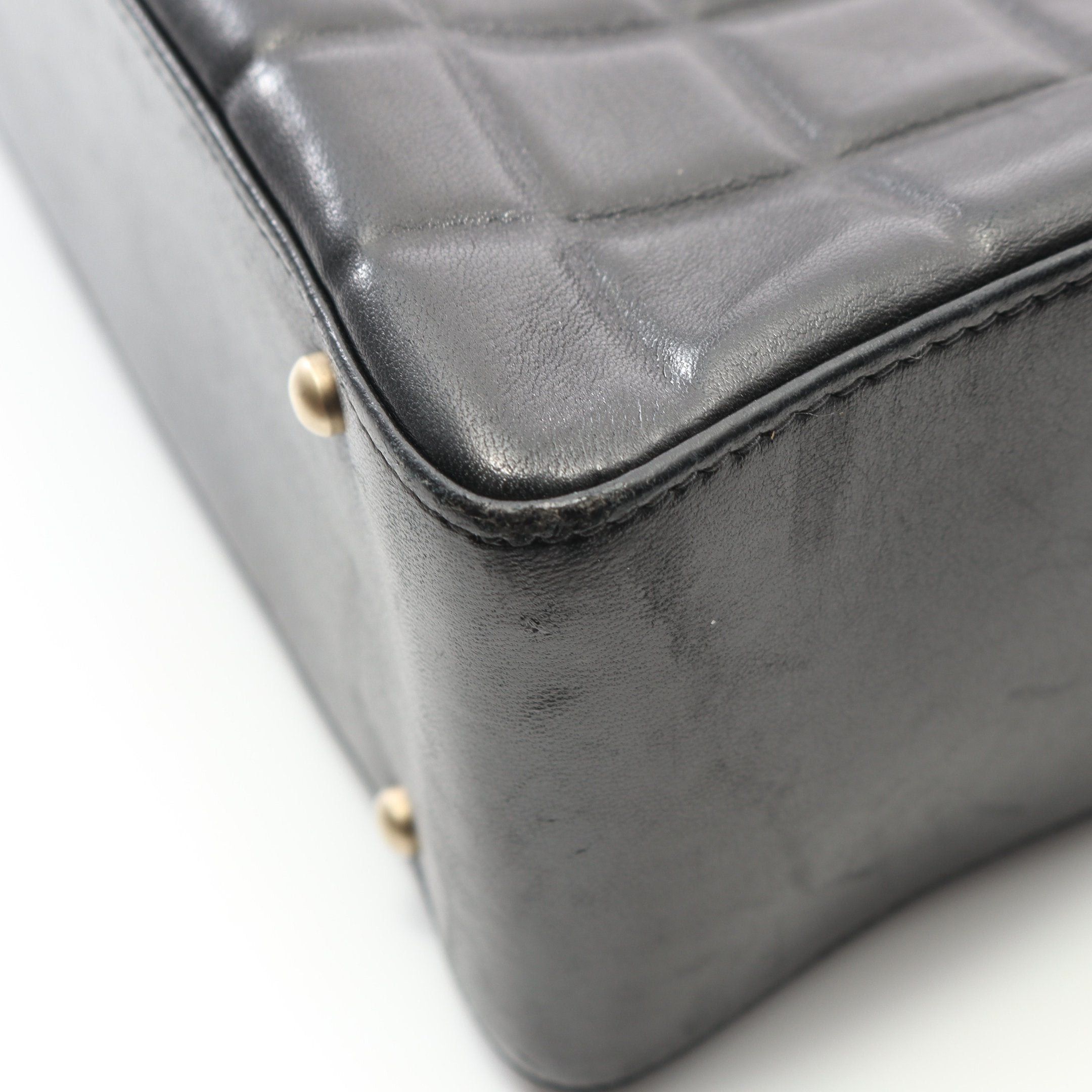 Chanel Chanel Chocolate Bar Shoulder Bag Tote Lambskin Black Gold Hardware Size ONE SIZE - 9 Thumbnail