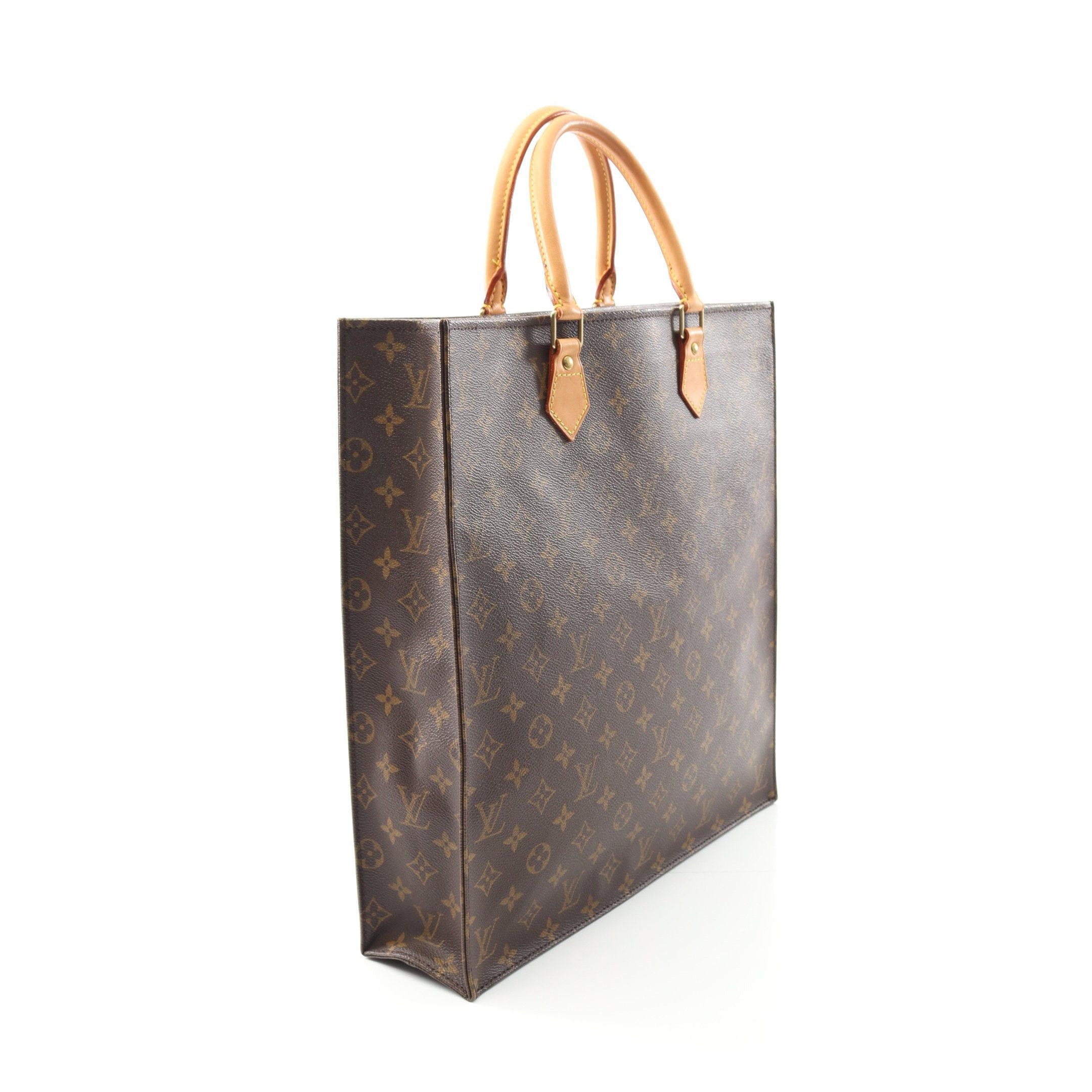 Louis Vuitton Louis Vuitton Sac Plat Monogram Handbag Tote Bag Leather Brown Size ONE SIZE - 2 Thumbnail