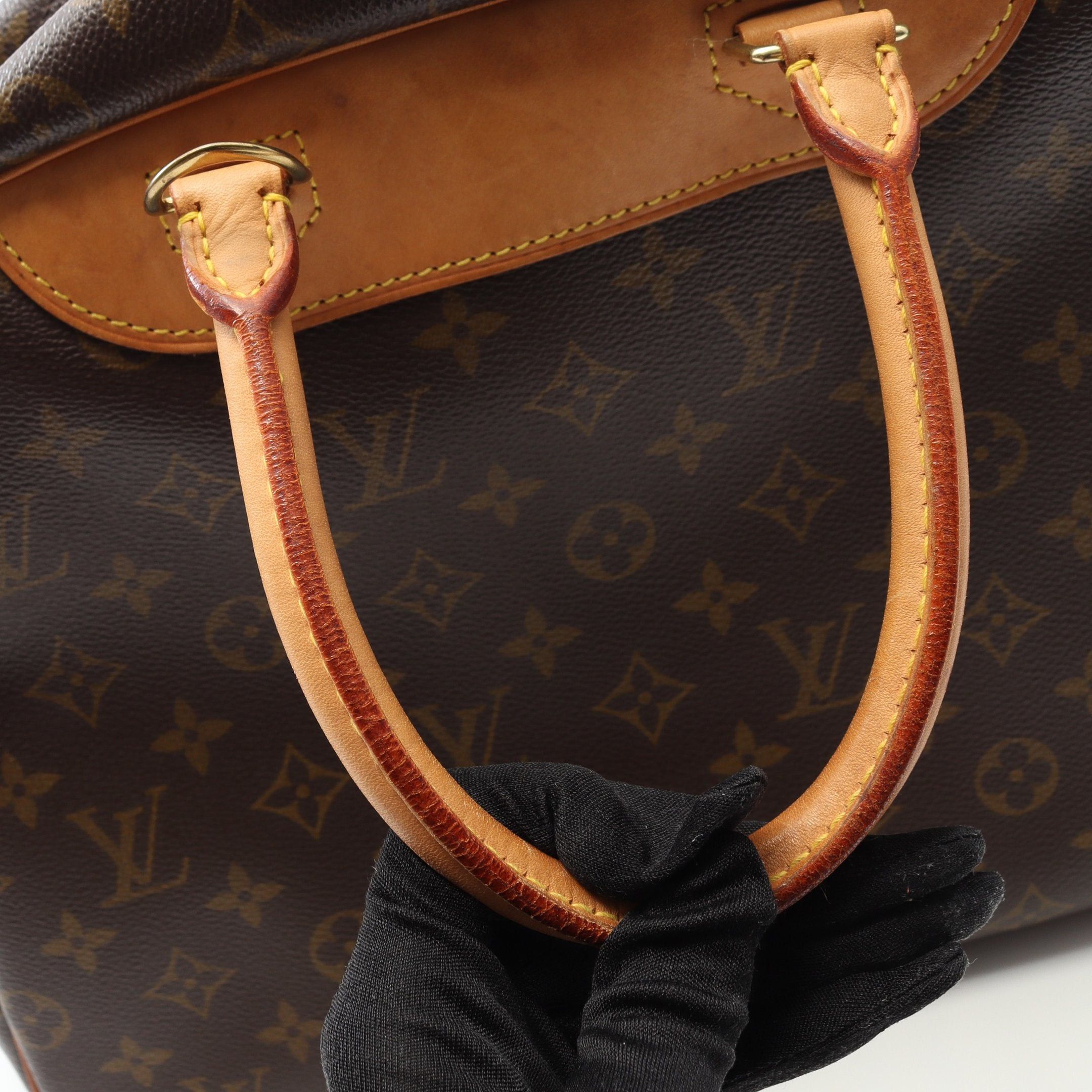 Louis Vuitton Louis Vuitton Deauville Bowling Vanity Monogram Handbag Leather Brown Size ONE SIZE - 9 Thumbnail