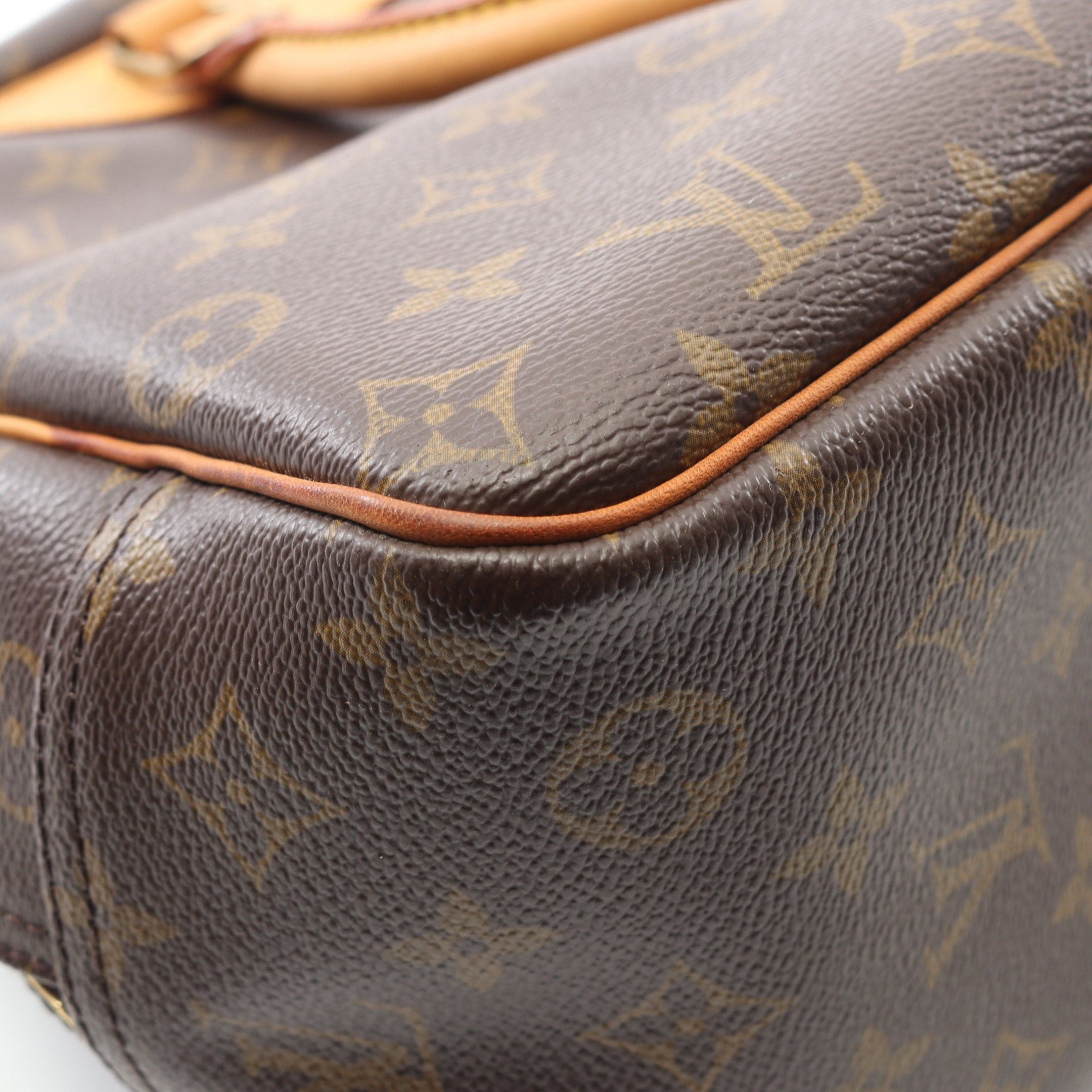 Louis Vuitton Louis Vuitton Deauville Bowling Vanity Monogram Handbag Leather Brown Size ONE SIZE - 7 Thumbnail