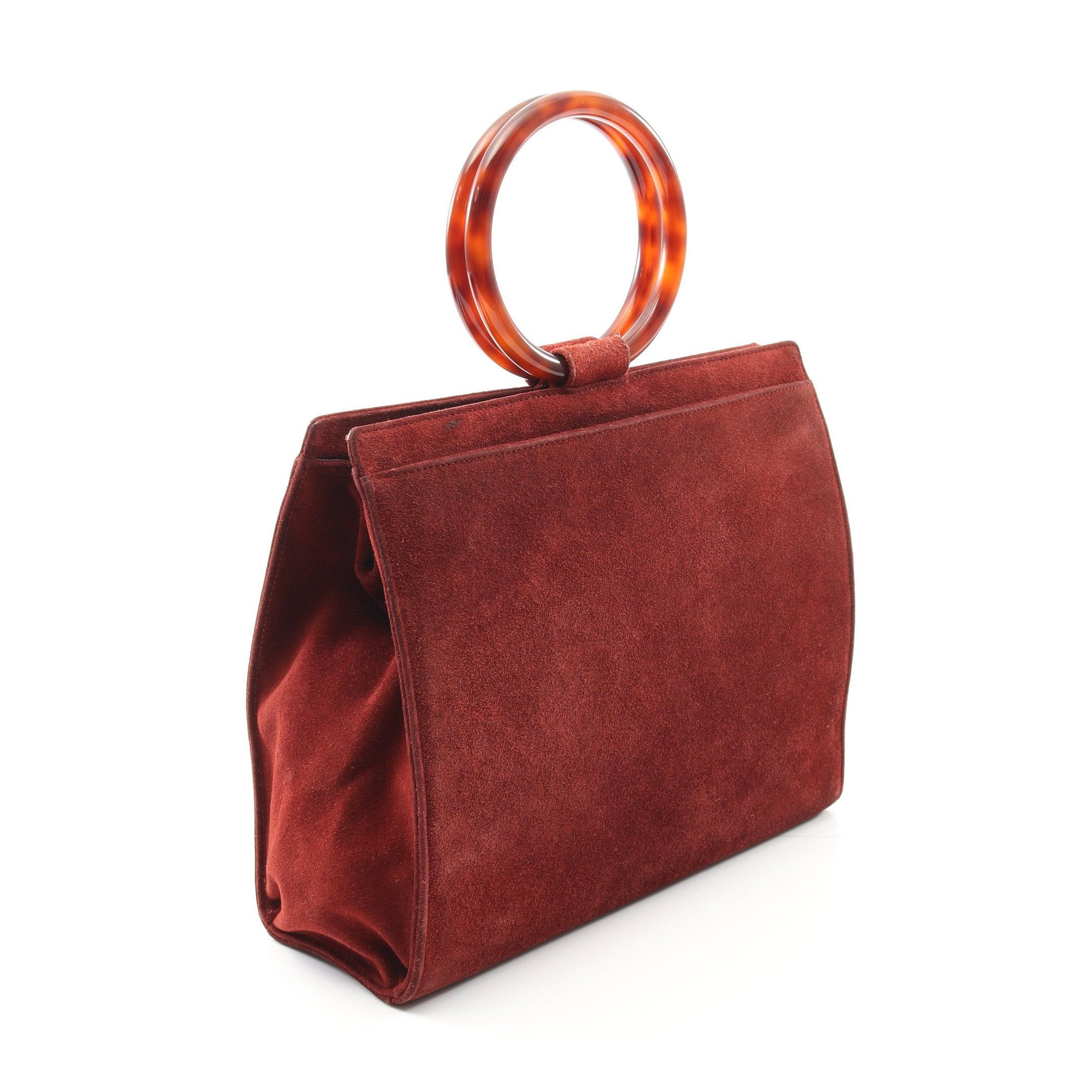 Chanel Chanel Coco Mark Handbag Suede Burgundy Brown Gold Hardware Size ONE SIZE - 2 Thumbnail