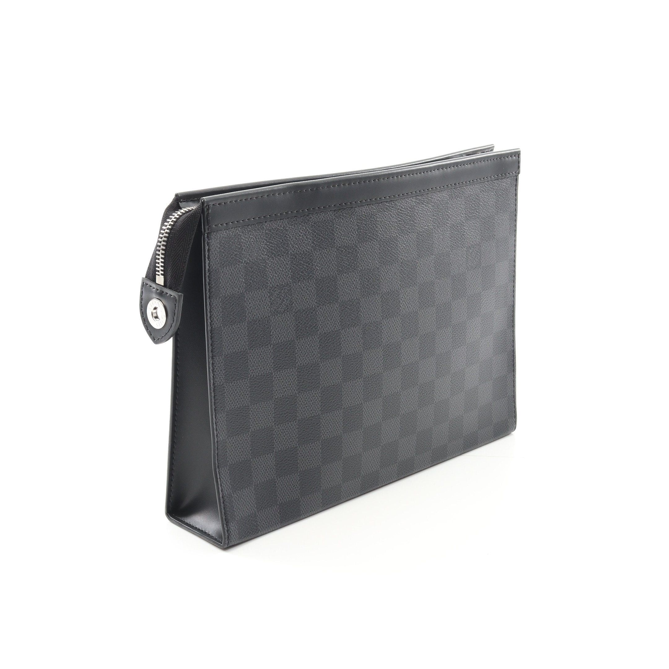 Louis Vuitton Louis Vuitton Pochette Voyage Mm Damier Graphite Clutch Bag Leather Black Size ONE SIZE - 2 Thumbnail