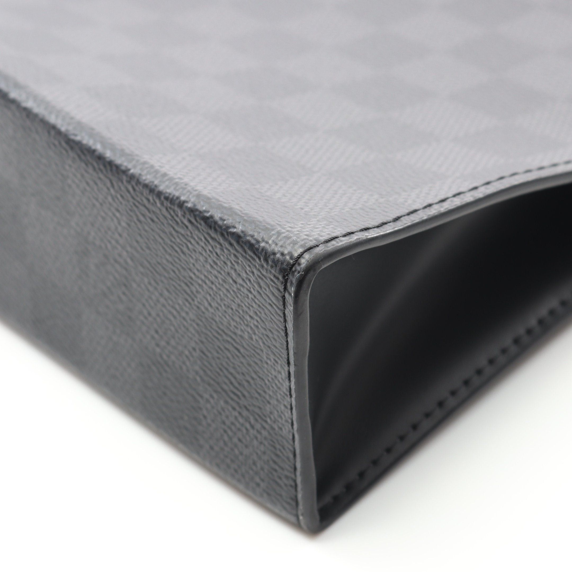 Louis Vuitton Louis Vuitton Pochette Voyage Mm Damier Graphite Clutch Bag Leather Black Size ONE SIZE - 6 Thumbnail