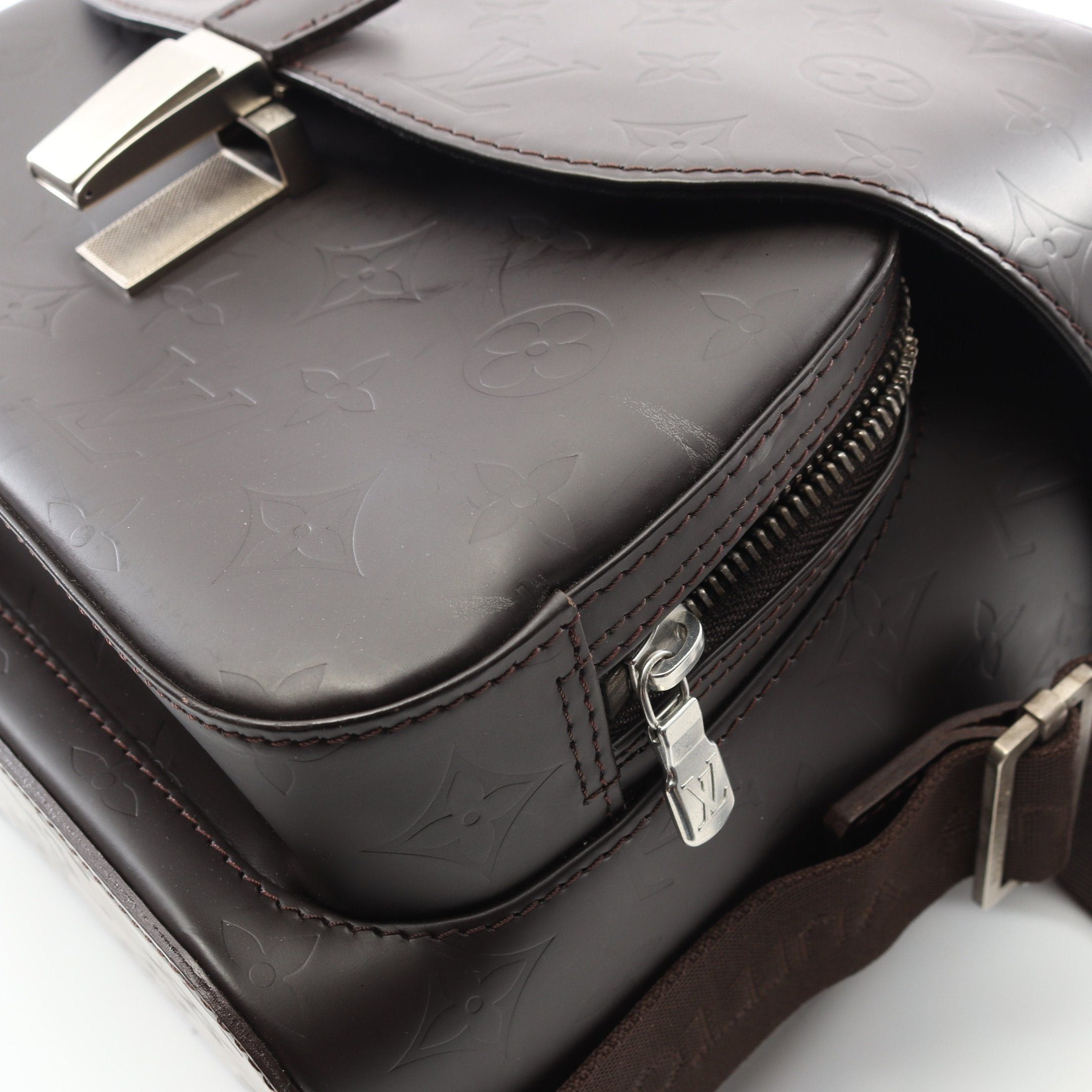 Louis Vuitton Louis Vuitton Charlie Camera Bag Monogram Glace Shoulder Leather Dark Brown Size ONE SIZE - 9 Thumbnail