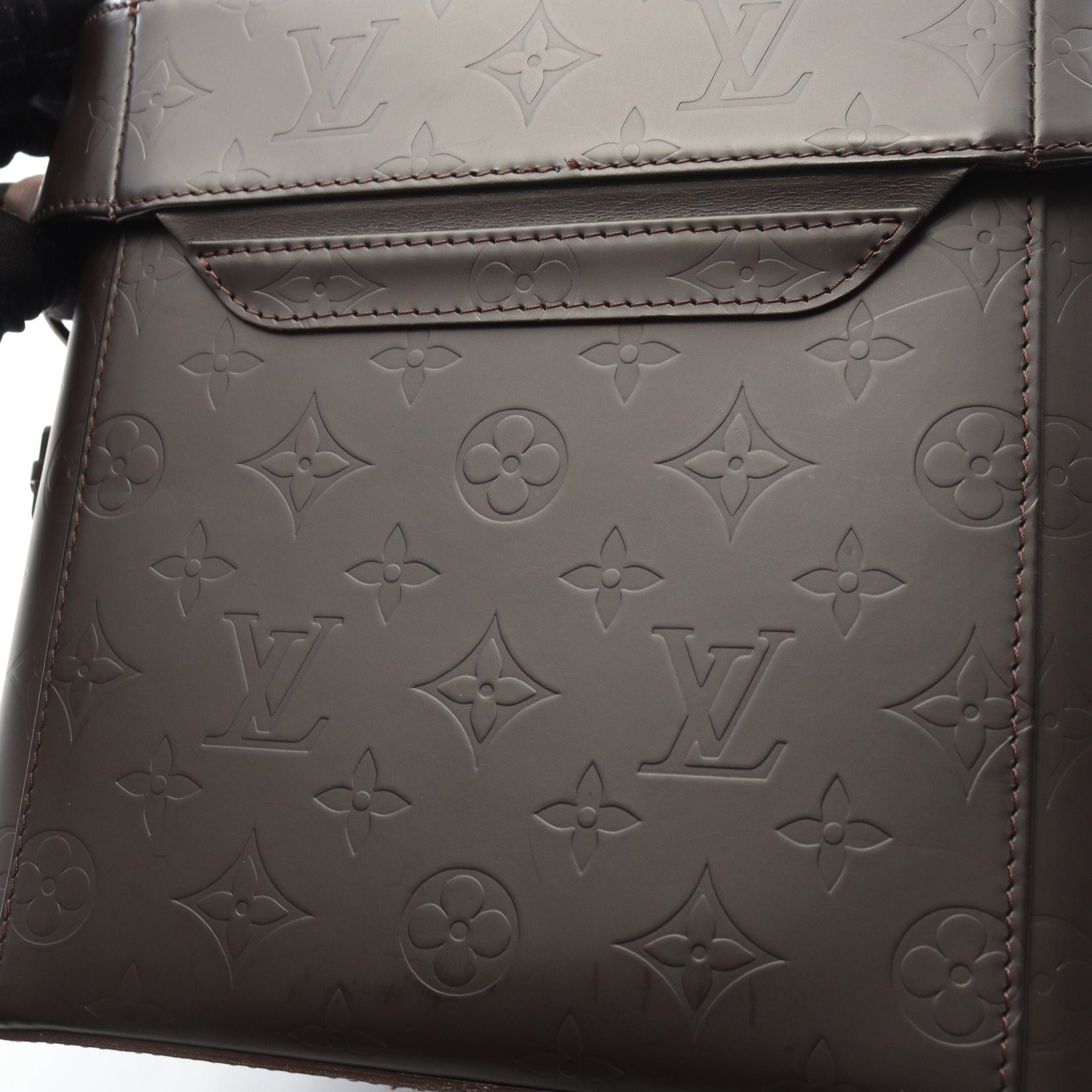 Louis Vuitton Louis Vuitton Charlie Camera Bag Monogram Glace Shoulder Leather Dark Brown Size ONE SIZE - 11 Thumbnail