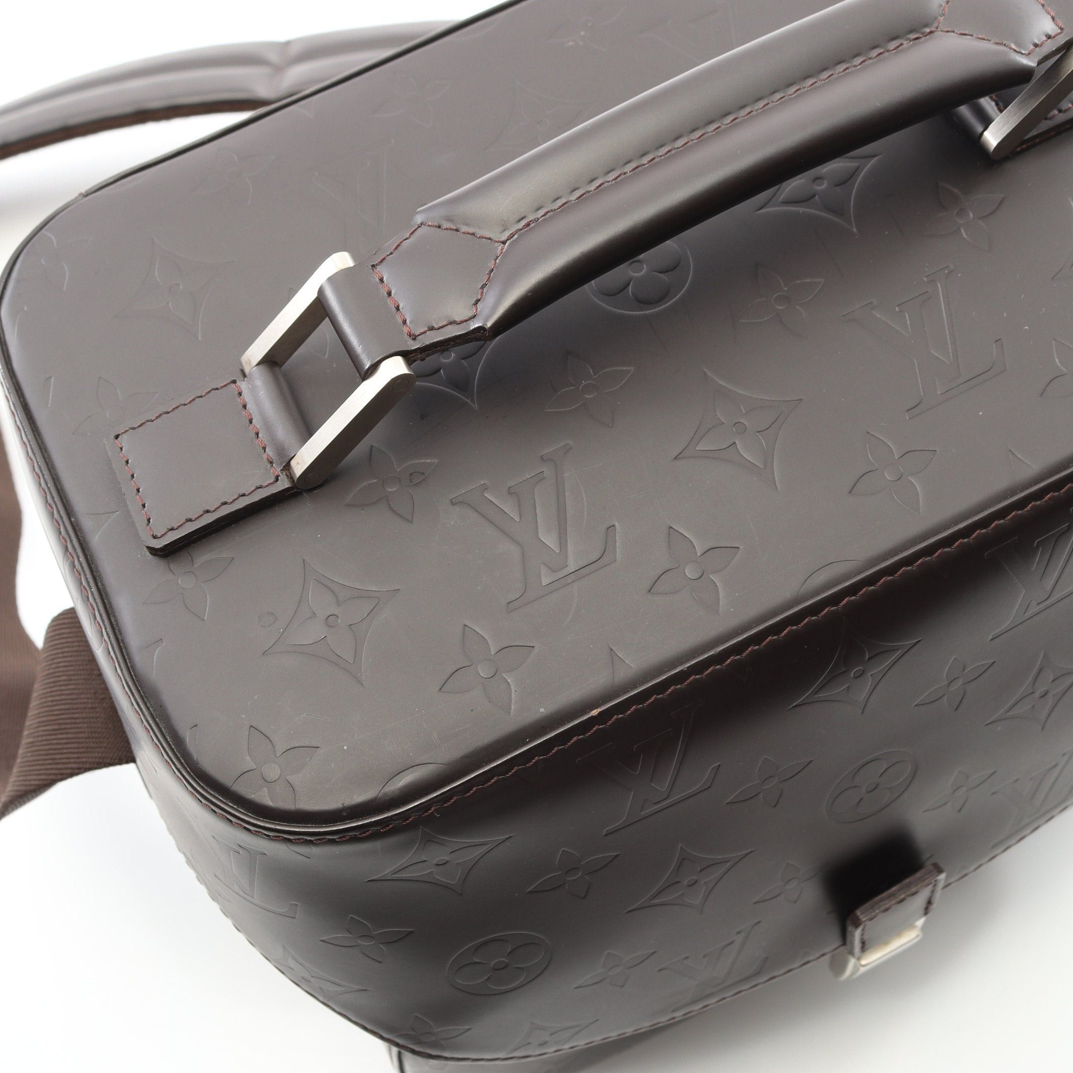 Louis Vuitton Louis Vuitton Charlie Camera Bag Monogram Glace Shoulder Leather Dark Brown Size ONE SIZE - 7 Thumbnail