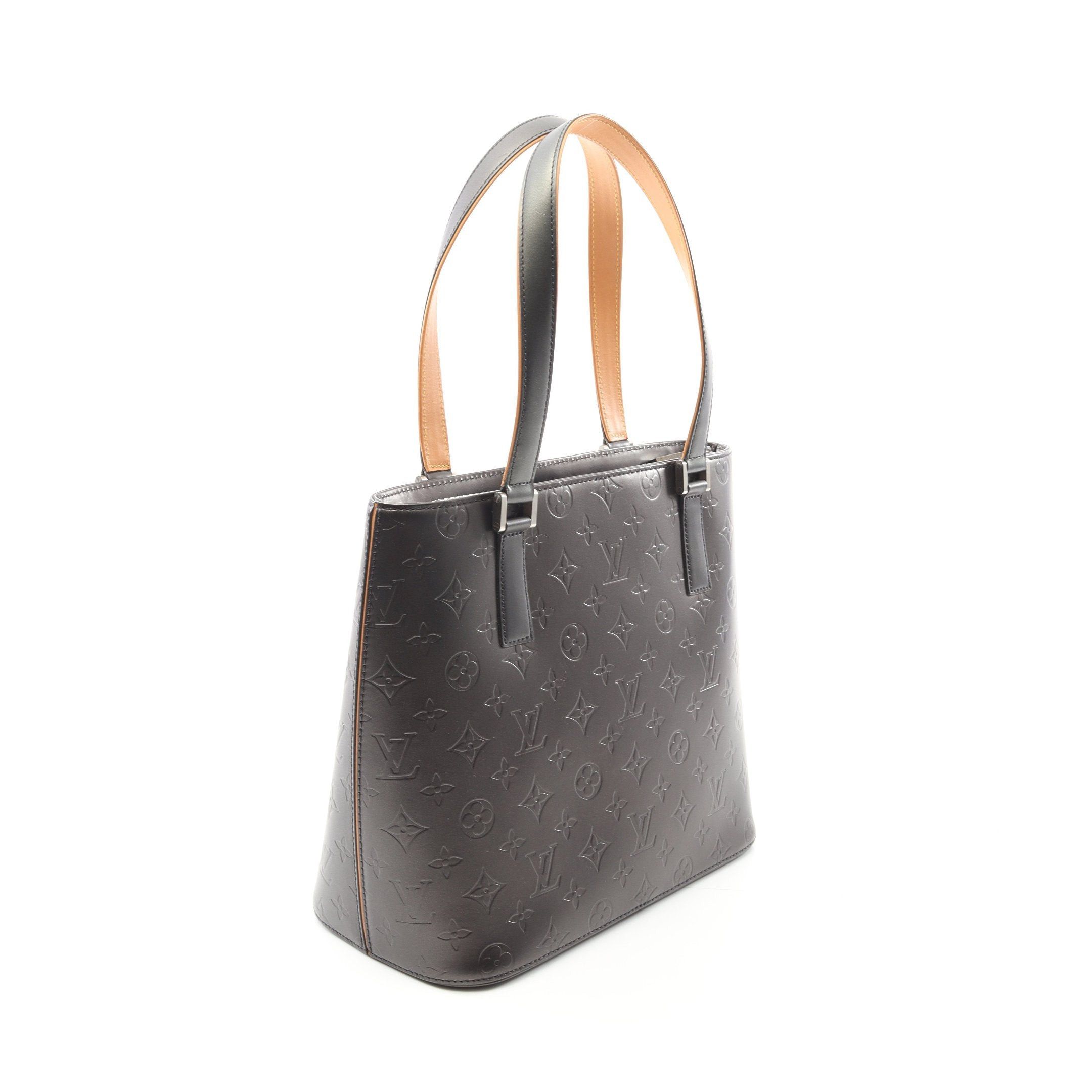 Louis Vuitton Louis Vuitton Stockton Monogram Mat Noir Handbag Leather Black Size ONE SIZE - 2 Thumbnail