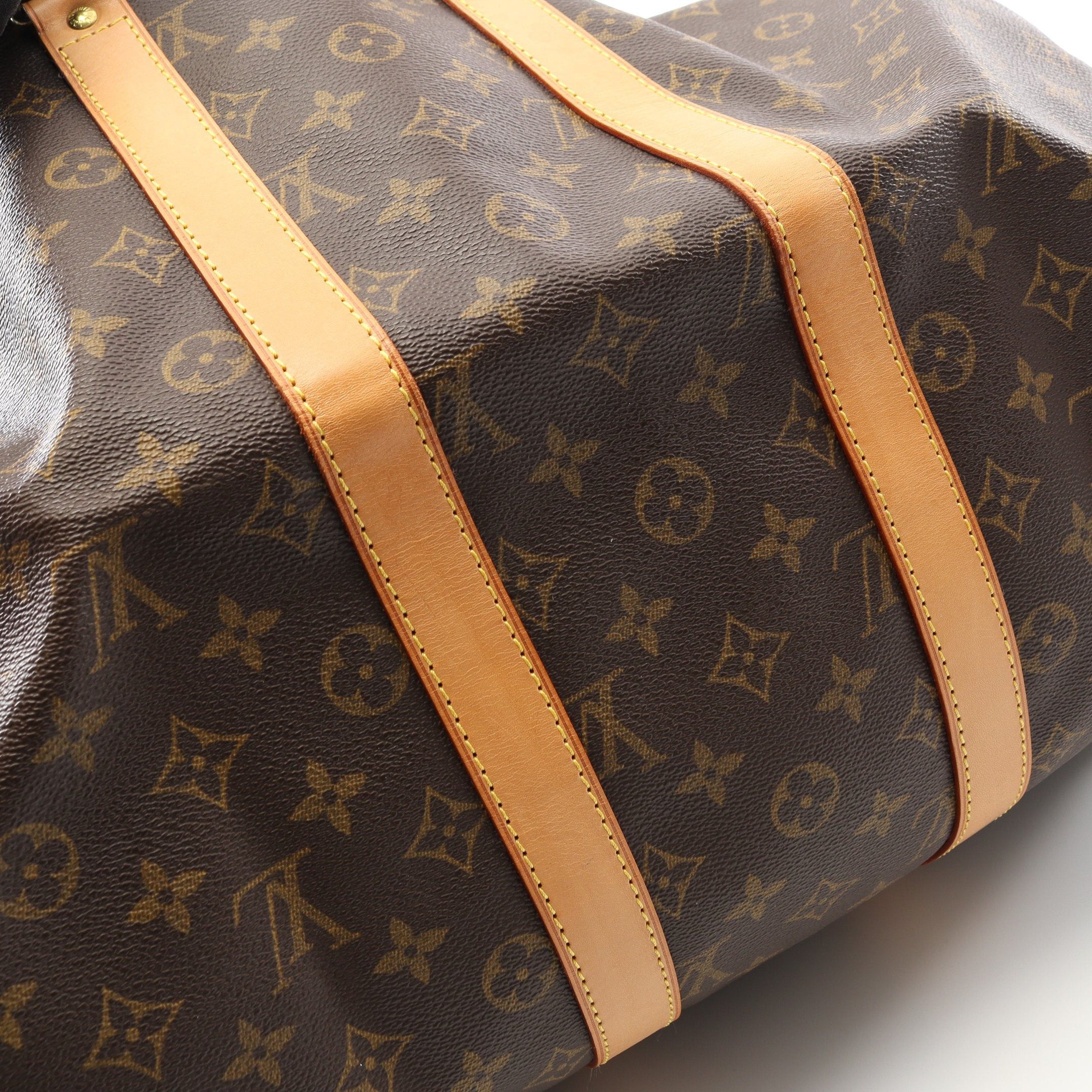 Louis Vuitton Louis Vuitton Keepall 45 Monogram Boston Bag Leather Brown Size ONE SIZE - 7 Thumbnail