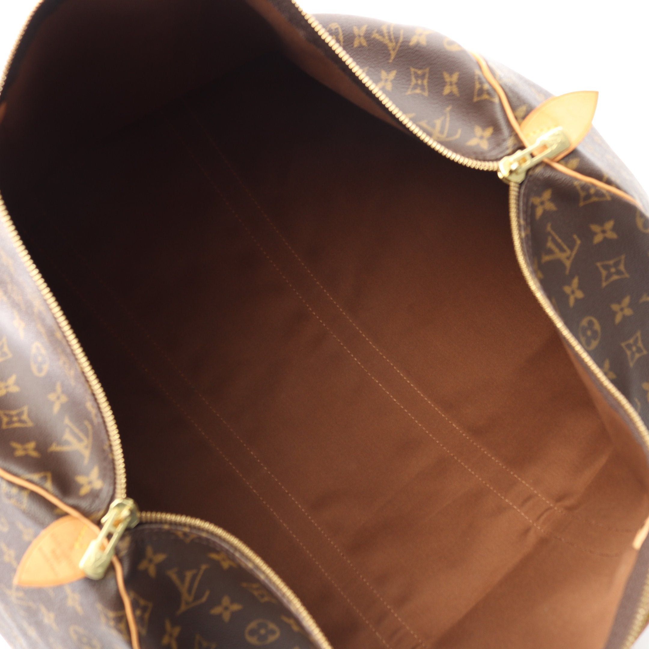 Louis Vuitton Louis Vuitton Keepall 55 Monogram Boston Bag Leather Brown Size ONE SIZE - 3 Thumbnail