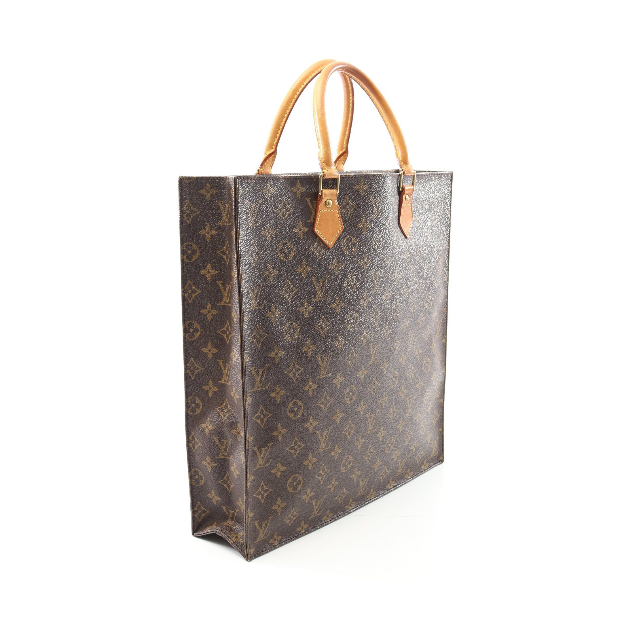 Louis Vuitton Louis Vuitton Sac Plat Monogram Handbag Tote Bag Leather Brown Size ONE SIZE - 2 Thumbnail