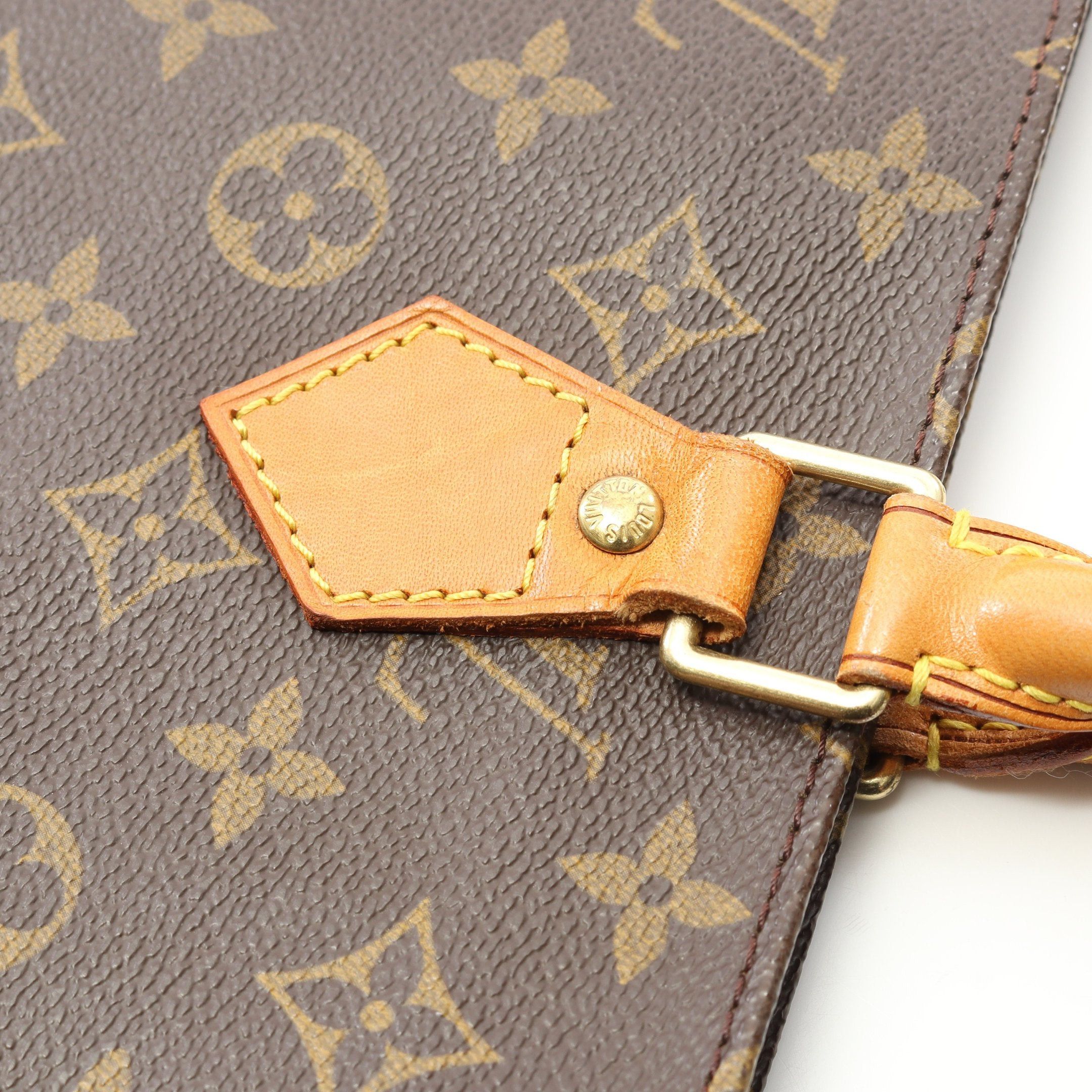 Louis Vuitton Louis Vuitton Sac Plat Monogram Handbag Tote Bag Leather Brown Size ONE SIZE - 9 Thumbnail