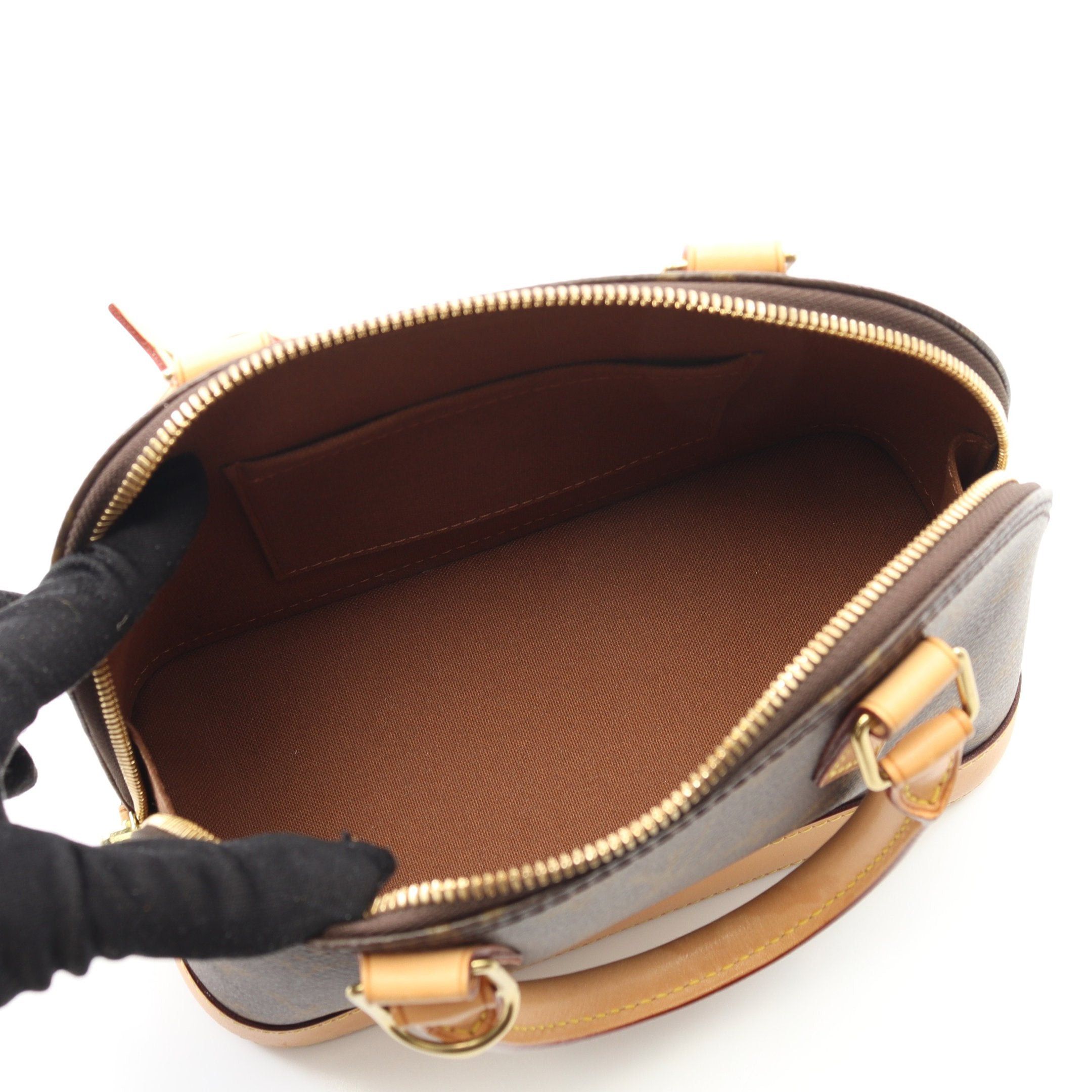 Louis Vuitton Louis Vuitton Alma Bb Monogram Handbag Leather Brown Size ONE SIZE - 3 Thumbnail
