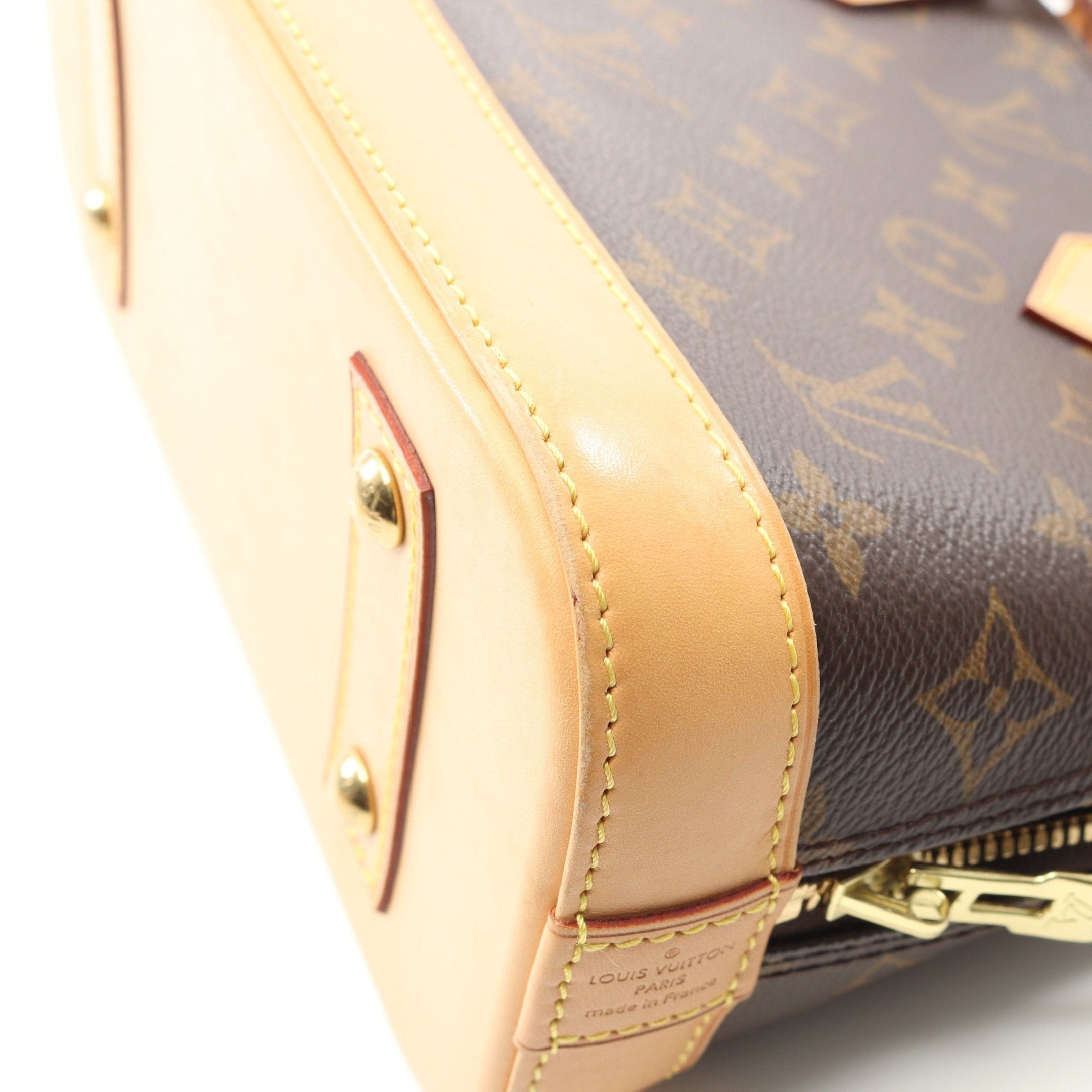 Louis Vuitton Louis Vuitton Alma Bb Monogram Handbag Leather Brown Size ONE SIZE - 7 Thumbnail