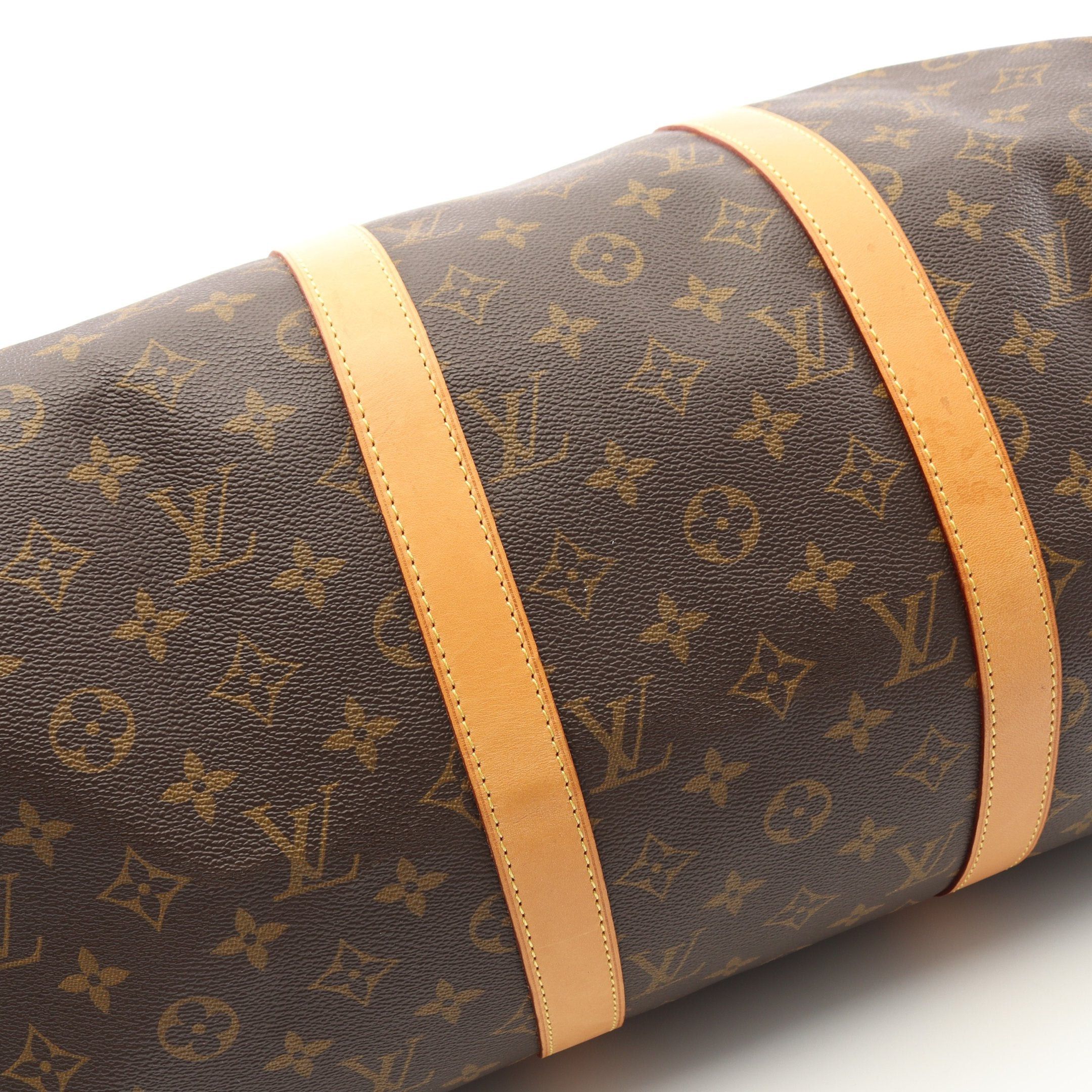 Louis Vuitton Louis Vuitton Keepall 50 Monogram Boston Bag Leather Brown Size ONE SIZE - 8 Thumbnail