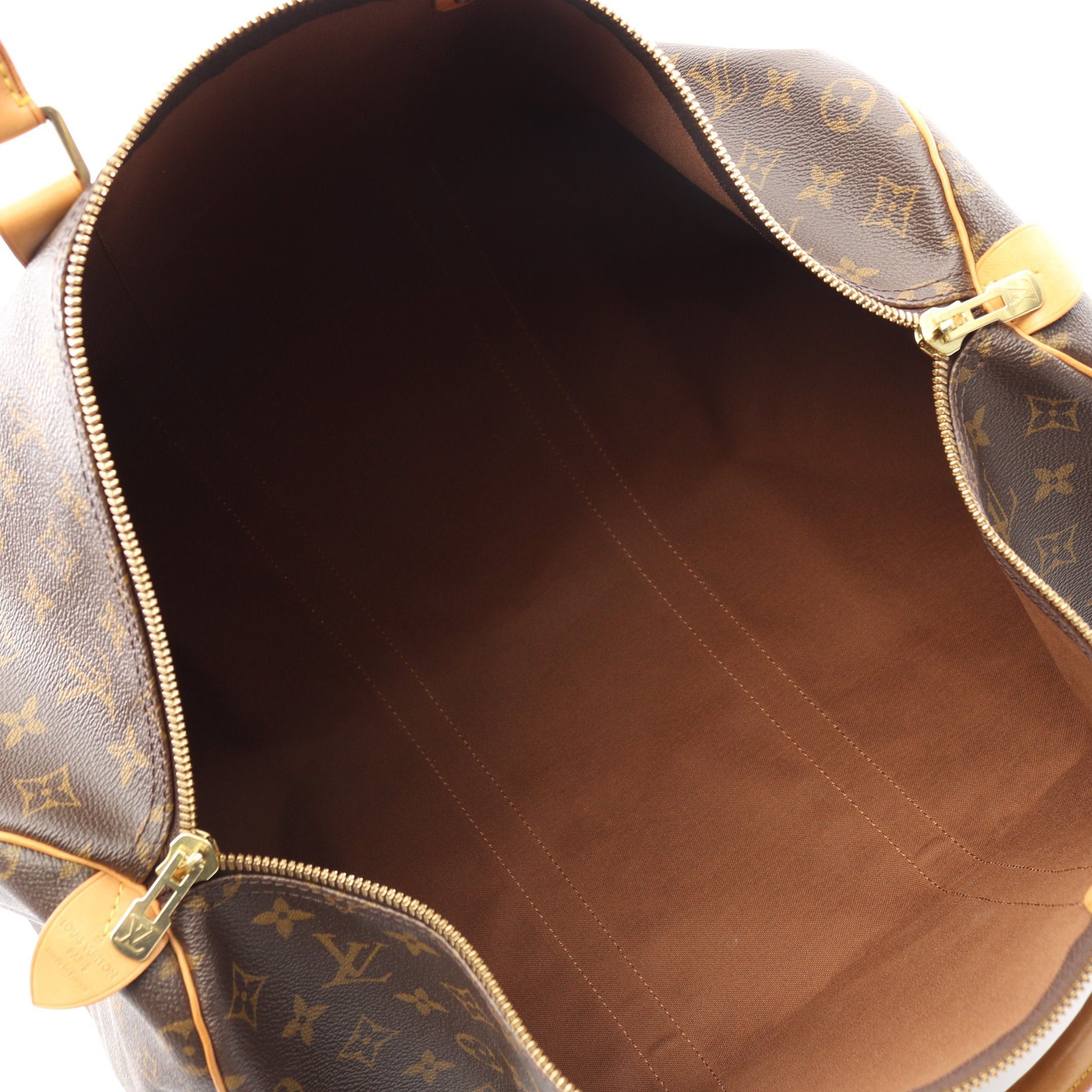 Louis Vuitton Louis Vuitton Keepall 50 Monogram Boston Bag Leather Brown Size ONE SIZE - 3 Thumbnail