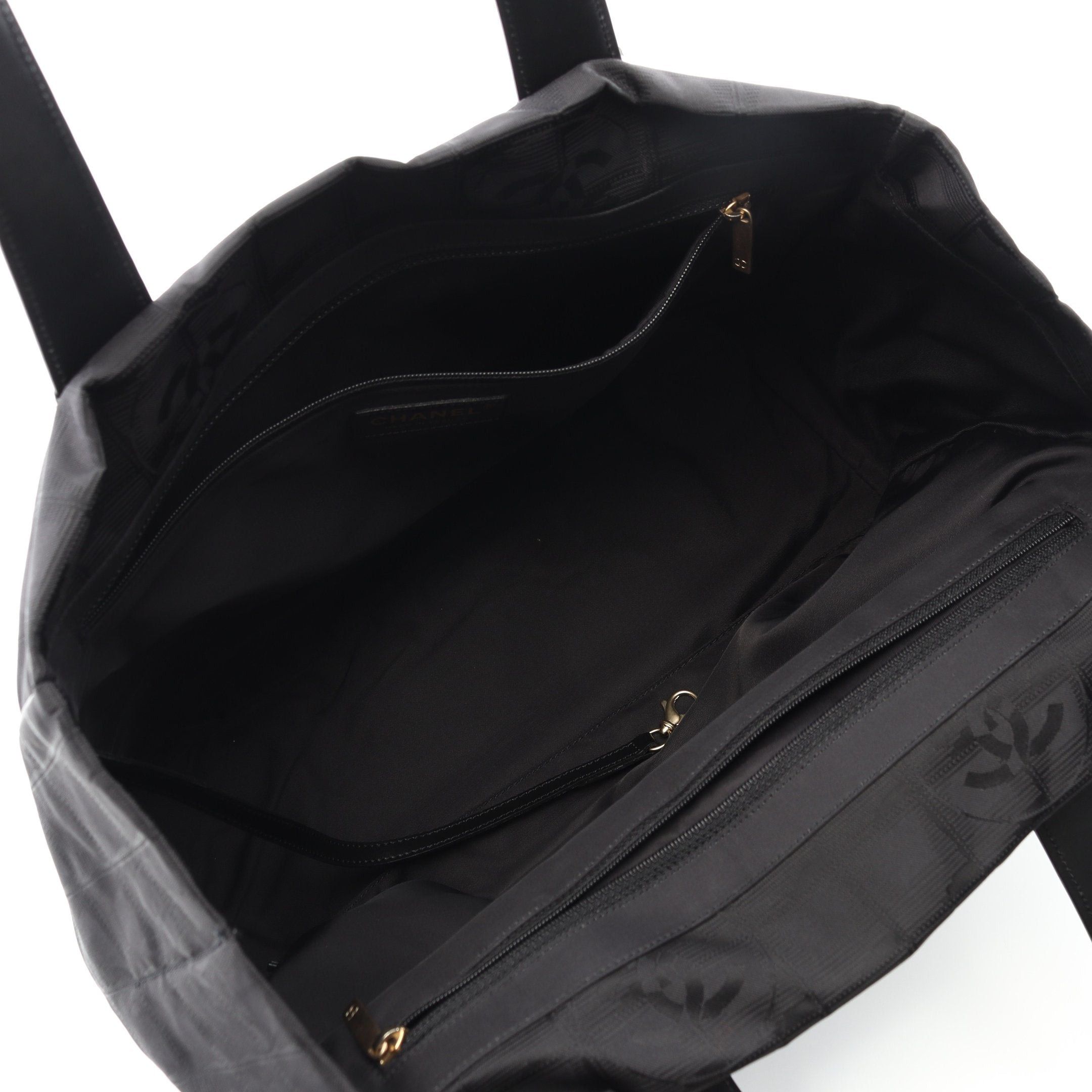 Chanel Chanel New Travel Line Mm Handbag Tote Bag Nylon Canvas Leather Black Gold Hardware Size ONE SIZE - 3 Thumbnail