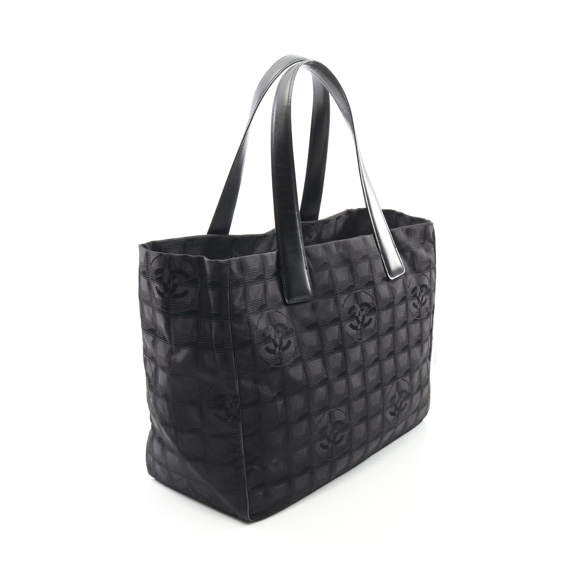 Chanel Chanel New Travel Line Mm Handbag Tote Bag Nylon Canvas Leather Black Gold Hardware Size ONE SIZE - 2 Thumbnail