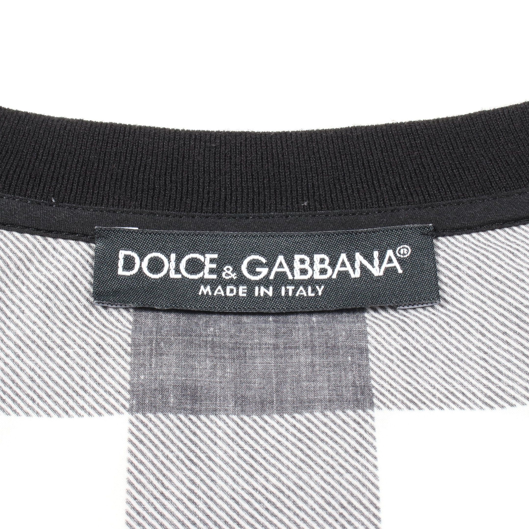 Dolce & Gabbana Dolce Gabbana Cut And Sew No Sleeve Floral Pattern Check Cotton Black Green Multicolor Size ONE SIZE - 3 Thumbnail