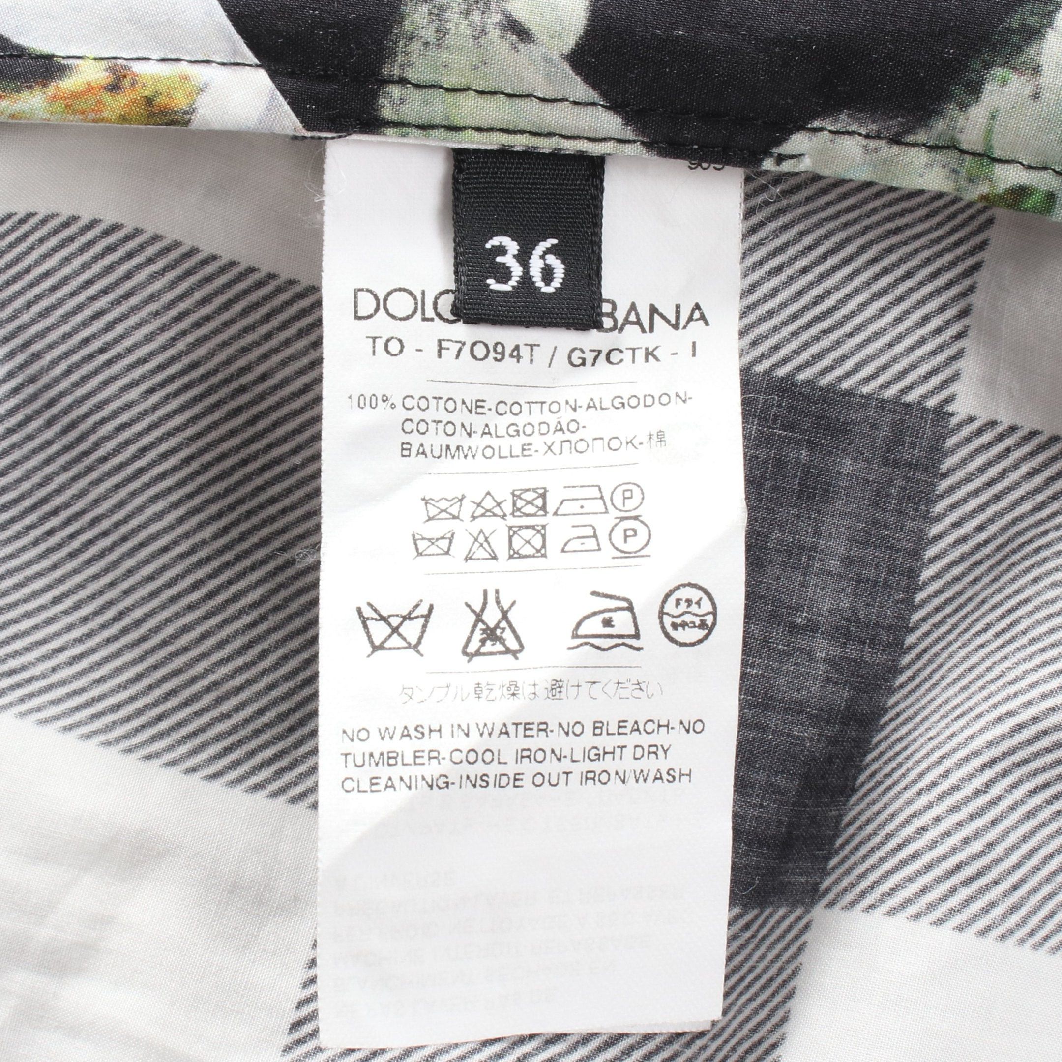 Dolce & Gabbana Dolce Gabbana Cut And Sew No Sleeve Floral Pattern Check Cotton Black Green Multicolor Size ONE SIZE - 4 Thumbnail