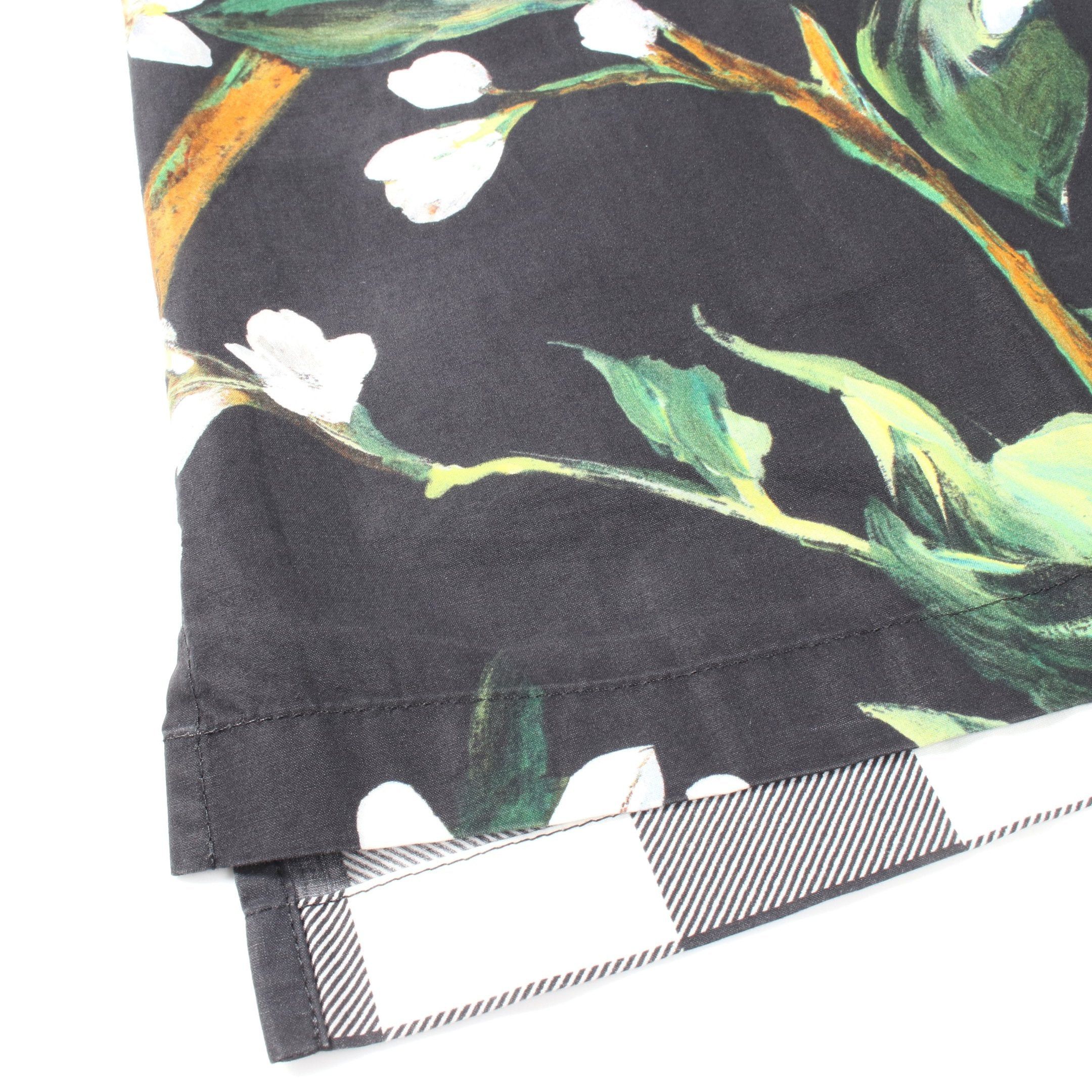 Dolce & Gabbana Dolce Gabbana Cut And Sew No Sleeve Floral Pattern Check Cotton Black Green Multicolor Size ONE SIZE - 6 Thumbnail