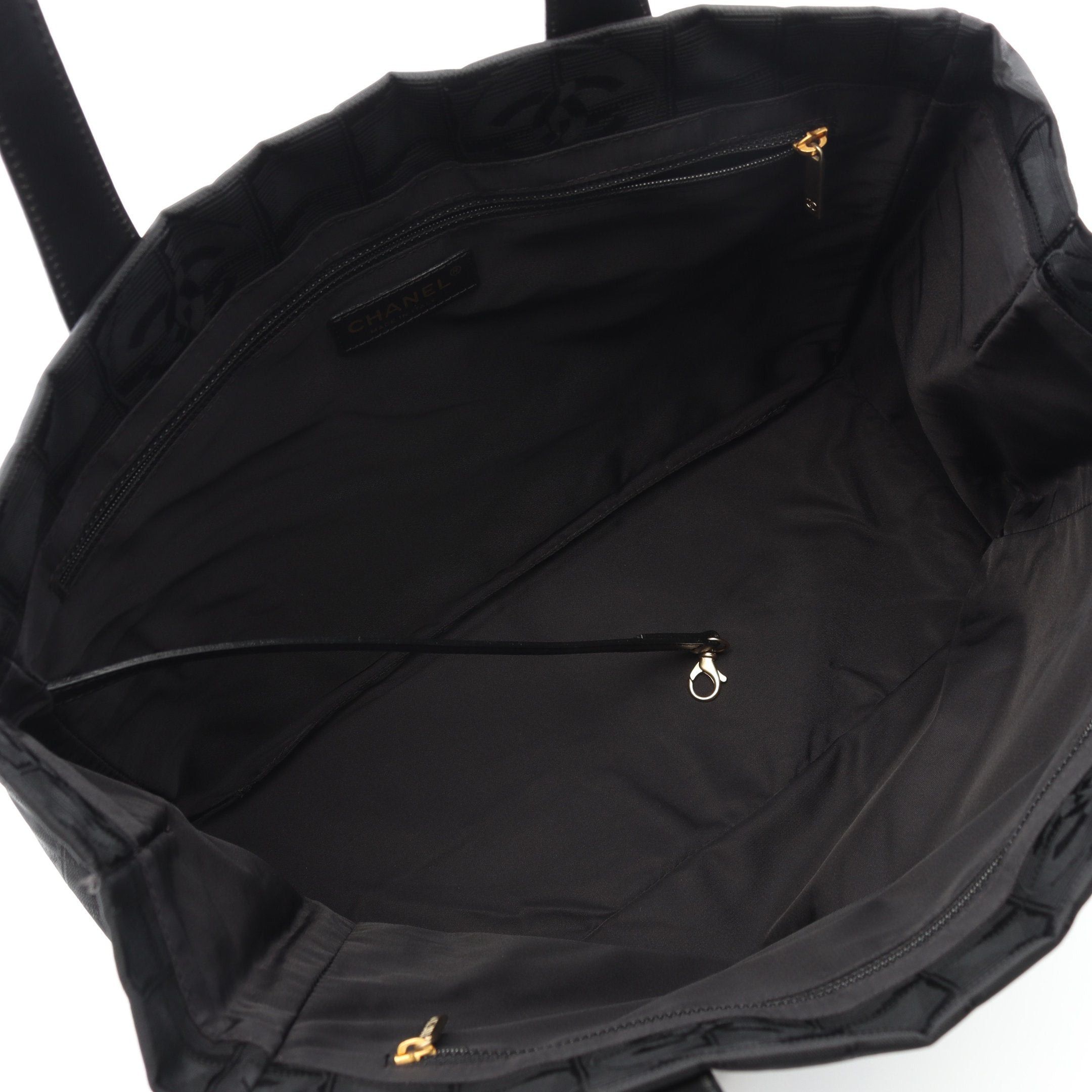 Chanel Chanel New Travel Line Mm Handbag Tote Bag Nylon Canvas Leather Black Gold Hardware Size ONE SIZE - 3 Thumbnail