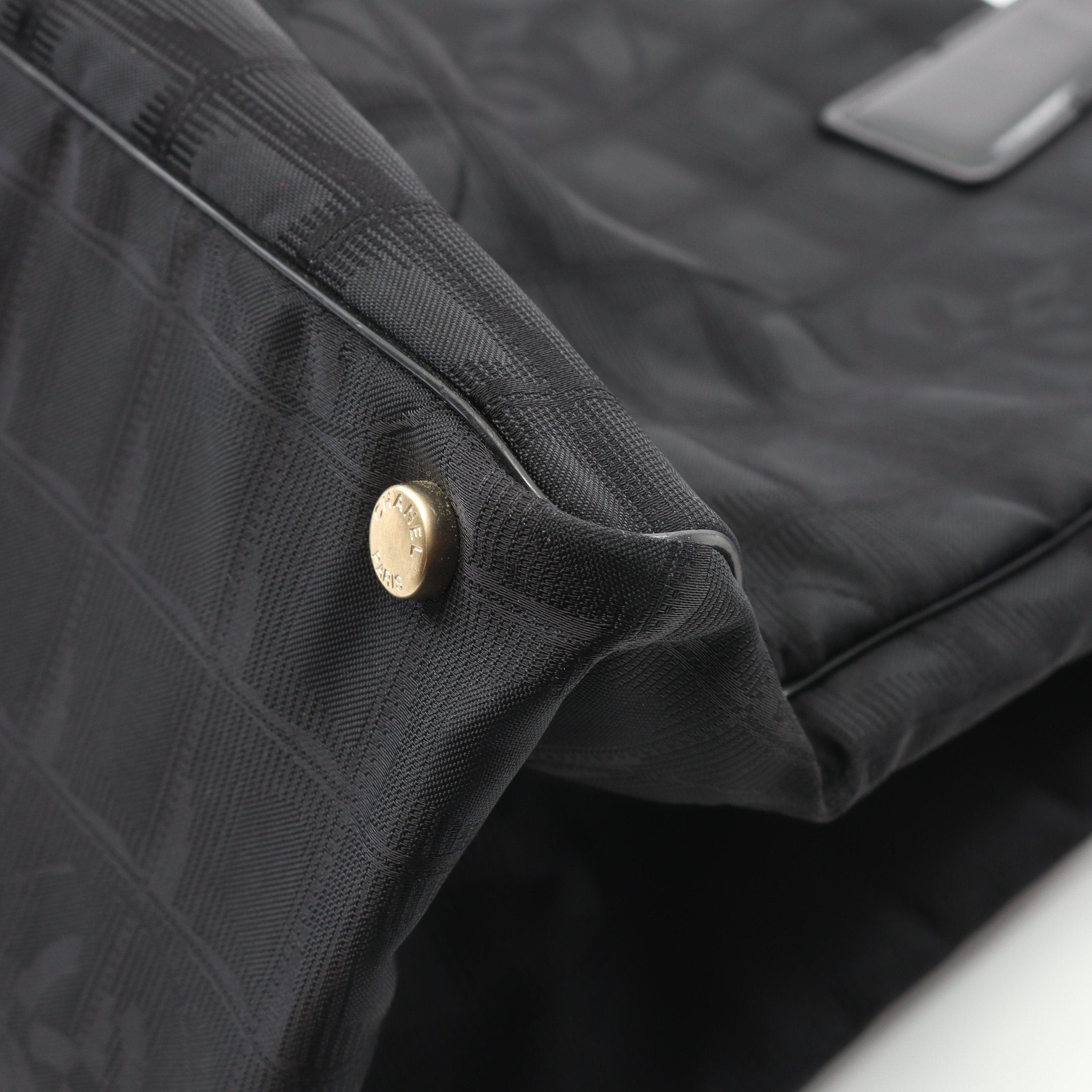 Chanel Chanel New Travel Line Mm Handbag Tote Bag Nylon Canvas Leather Black Gold Hardware Size ONE SIZE - 6 Thumbnail