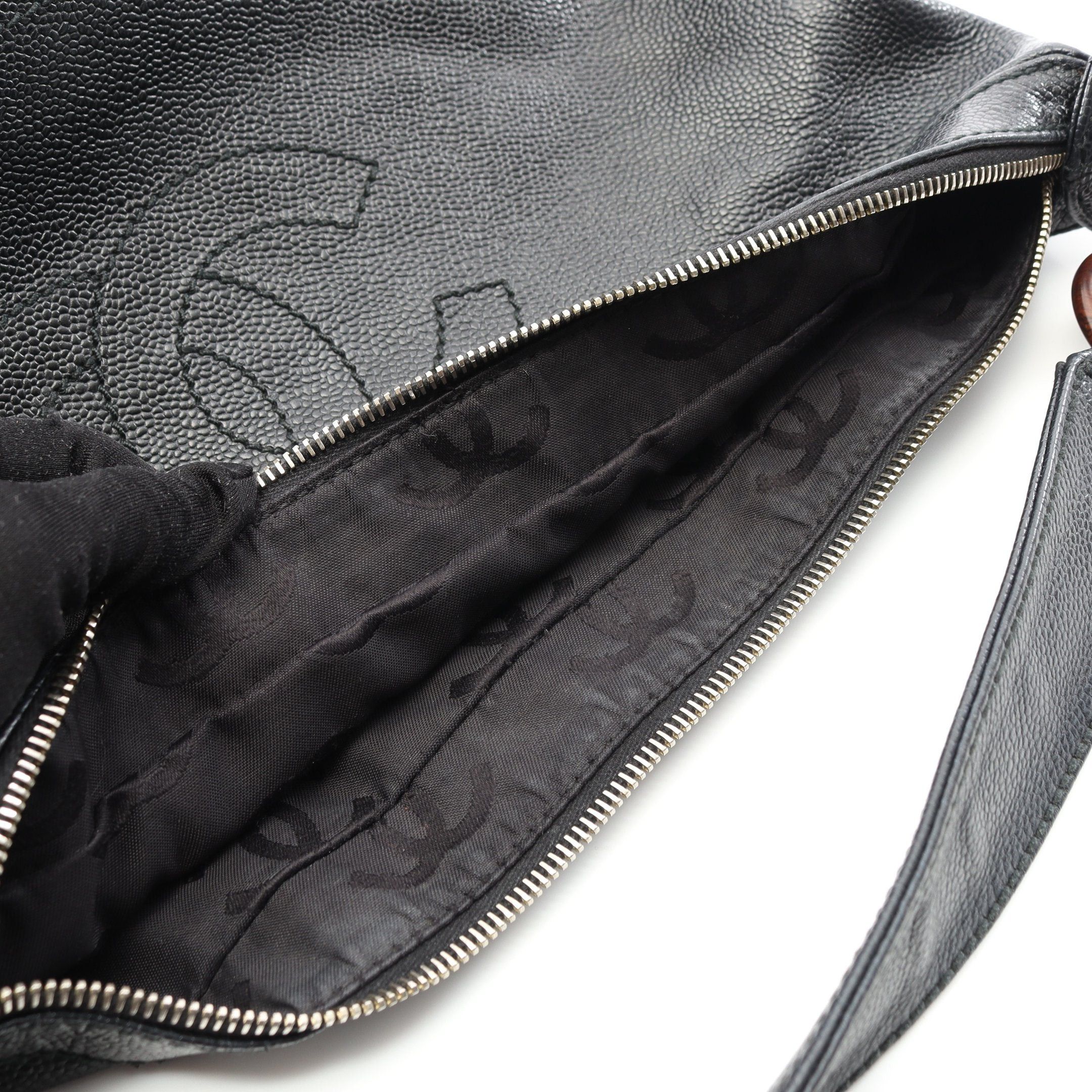 Chanel Chanel Coco Mark One Shoulder Bag Caviar Skin Black Silver Hardware Size ONE SIZE - 8 Thumbnail
