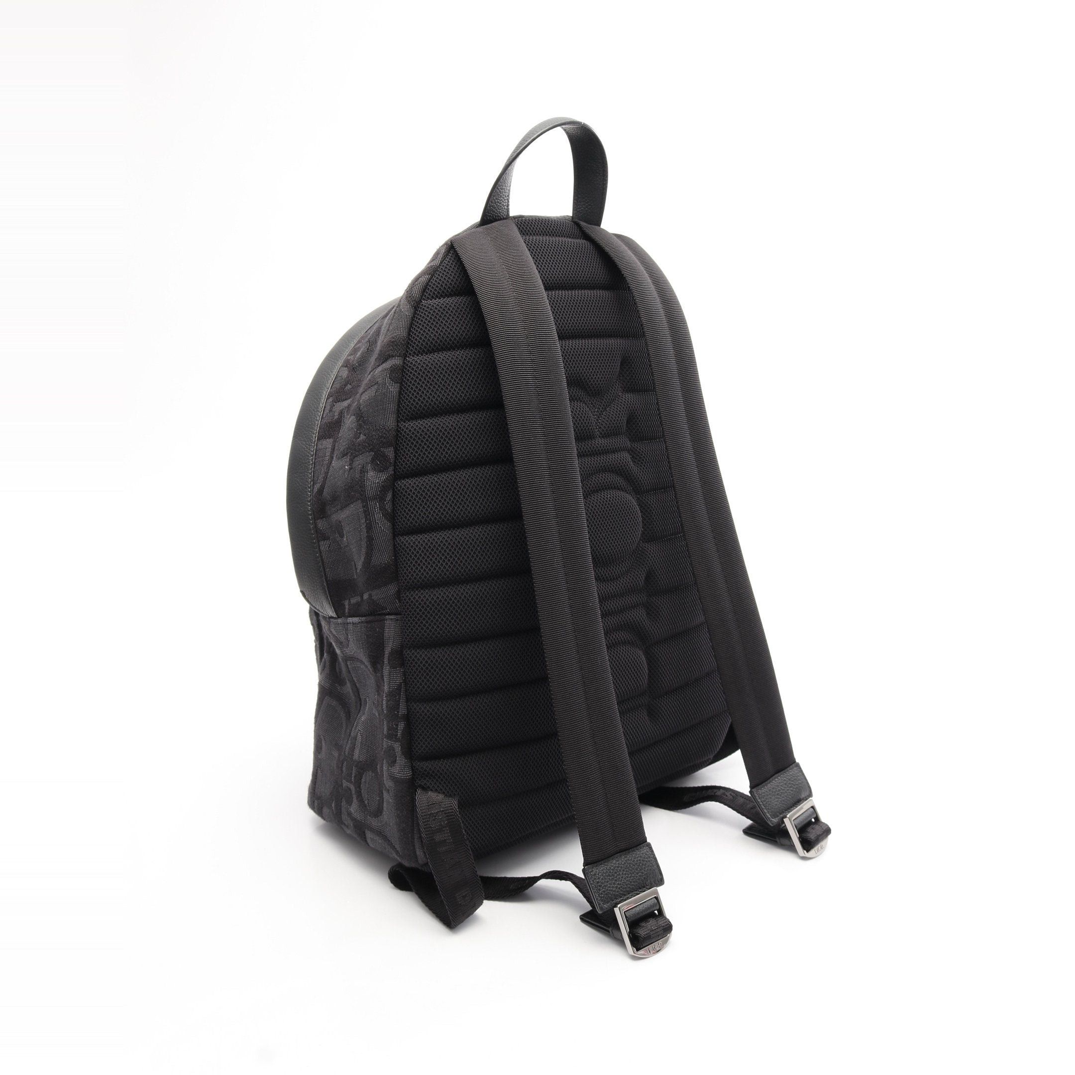 Dior Dior Oblique Jacquard Backpack Rucksack Canvas Leather Black Dark Gray Size ONE SIZE - 2 Thumbnail