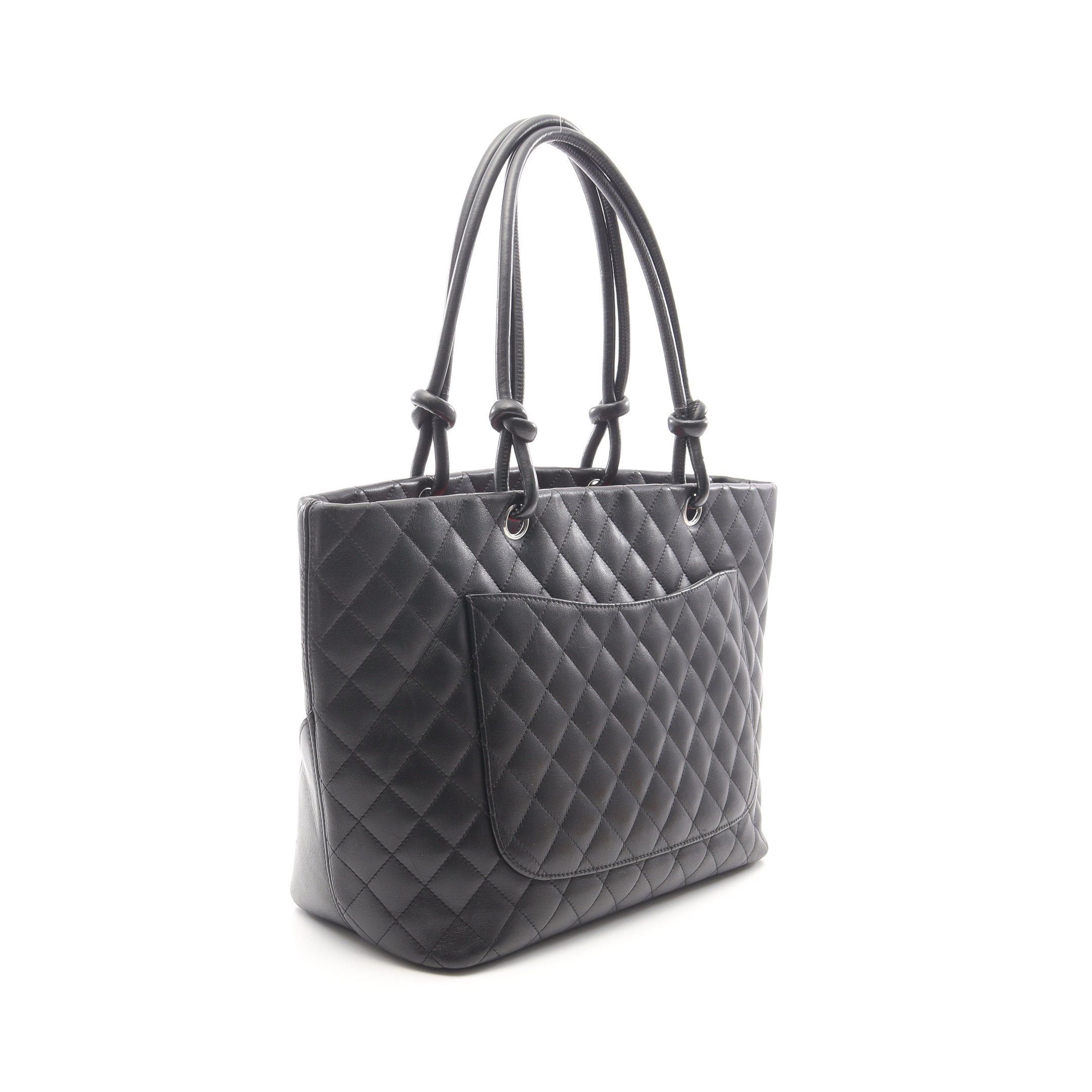 Chanel Chanel Cambon Line Large Shoulder Bag Tote Leather Patent Black Silver Hardware Size ONE SIZE - 2 Thumbnail