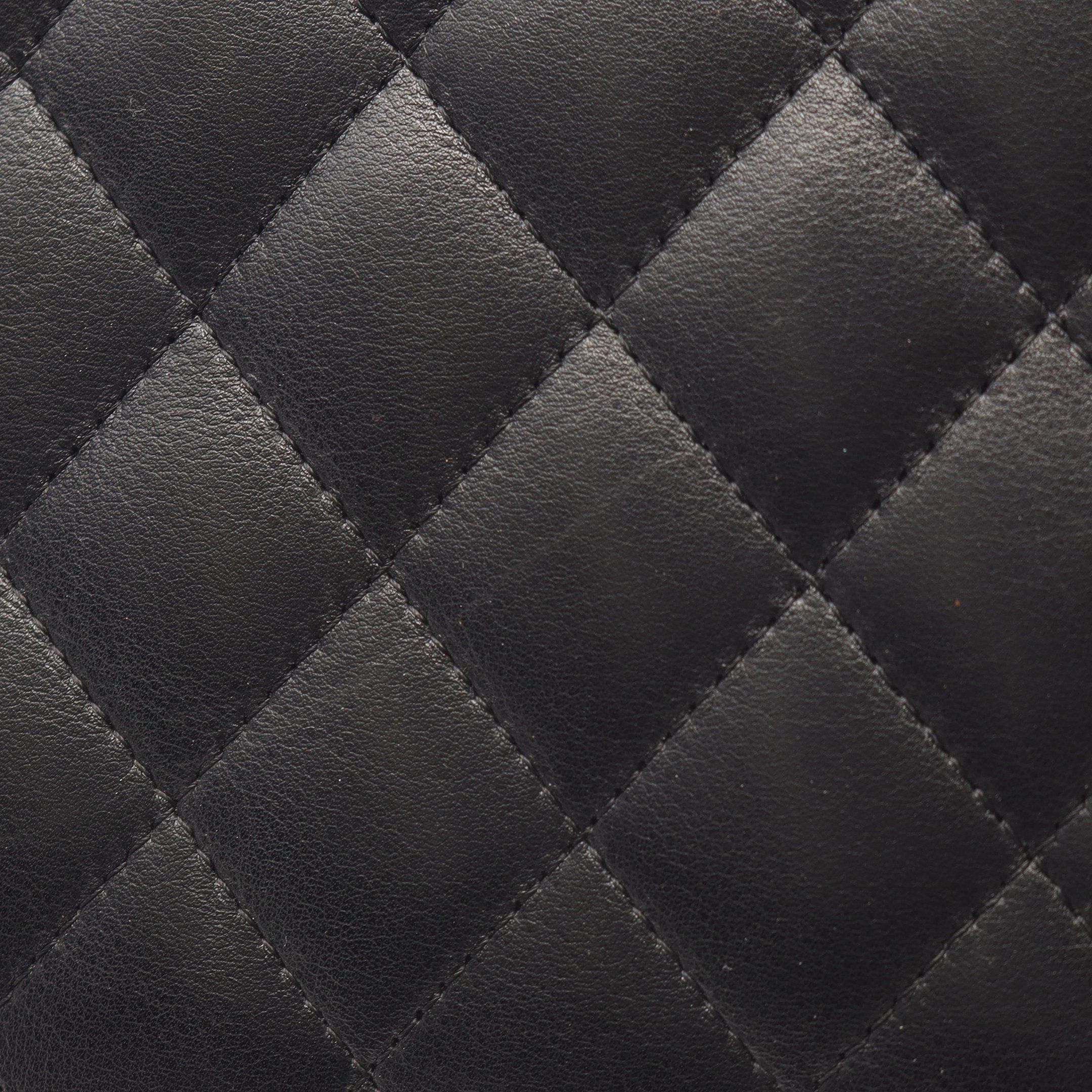 Chanel Chanel Cambon Line Large Shoulder Bag Tote Leather Patent Black Silver Hardware Size ONE SIZE - 12 Thumbnail