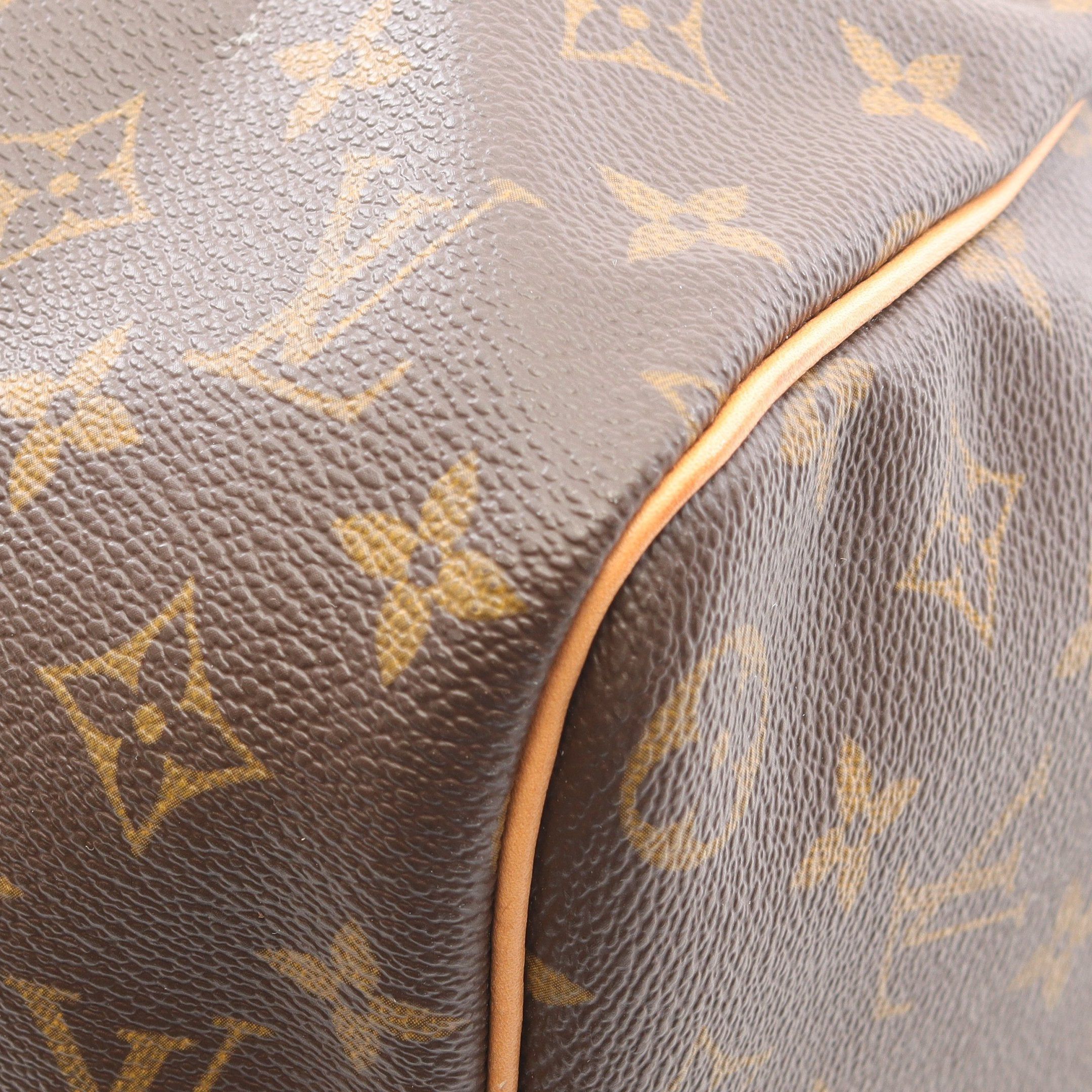 Louis Vuitton Louis Vuitton Keepall 45 Monogram Boston Bag Leather Brown Size ONE SIZE - 10 Thumbnail