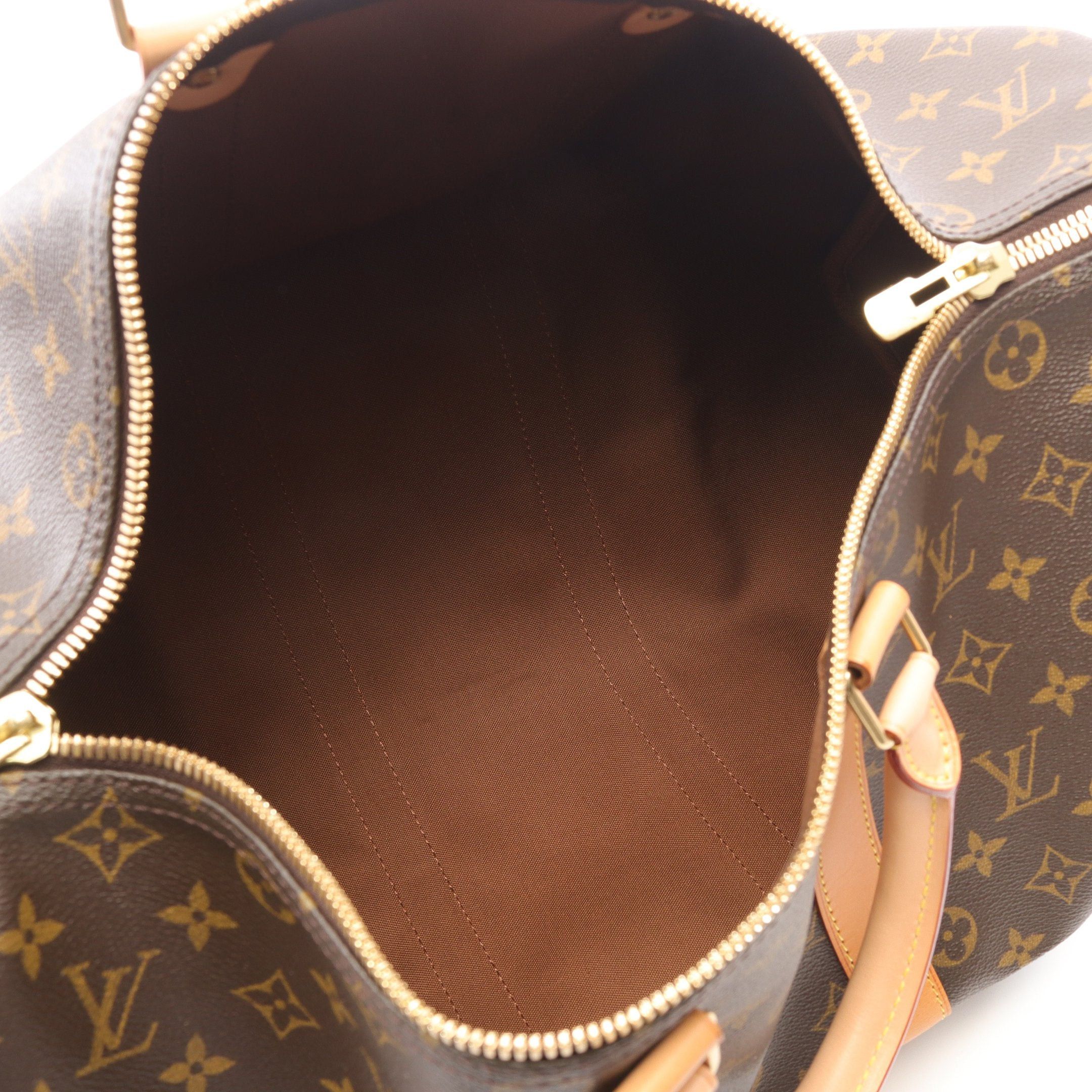 Louis Vuitton Louis Vuitton Keepall 45 Monogram Boston Bag Leather Brown Size ONE SIZE - 3 Thumbnail