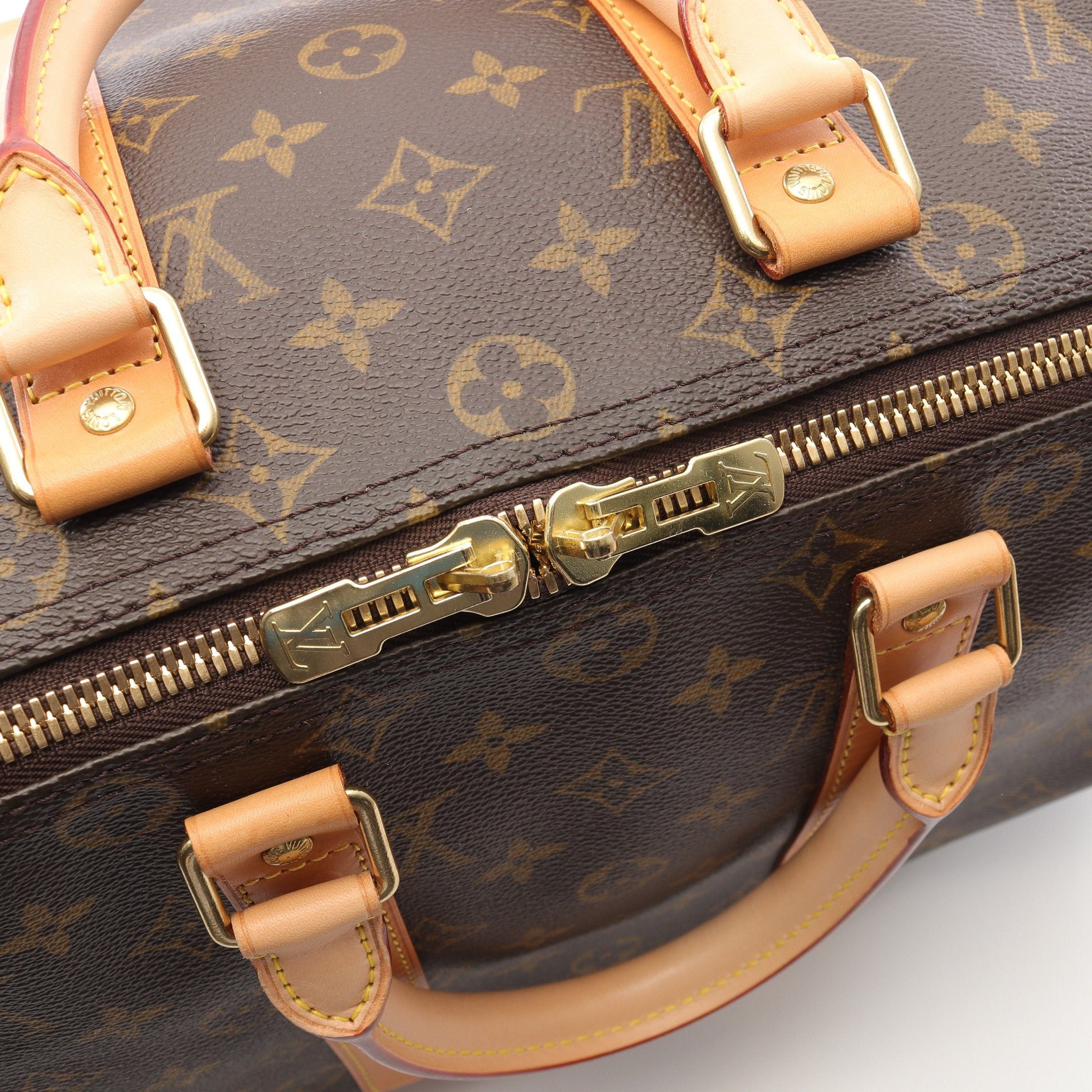 Louis Vuitton Louis Vuitton Keepall 45 Monogram Boston Bag Leather Brown Size ONE SIZE - 6 Thumbnail