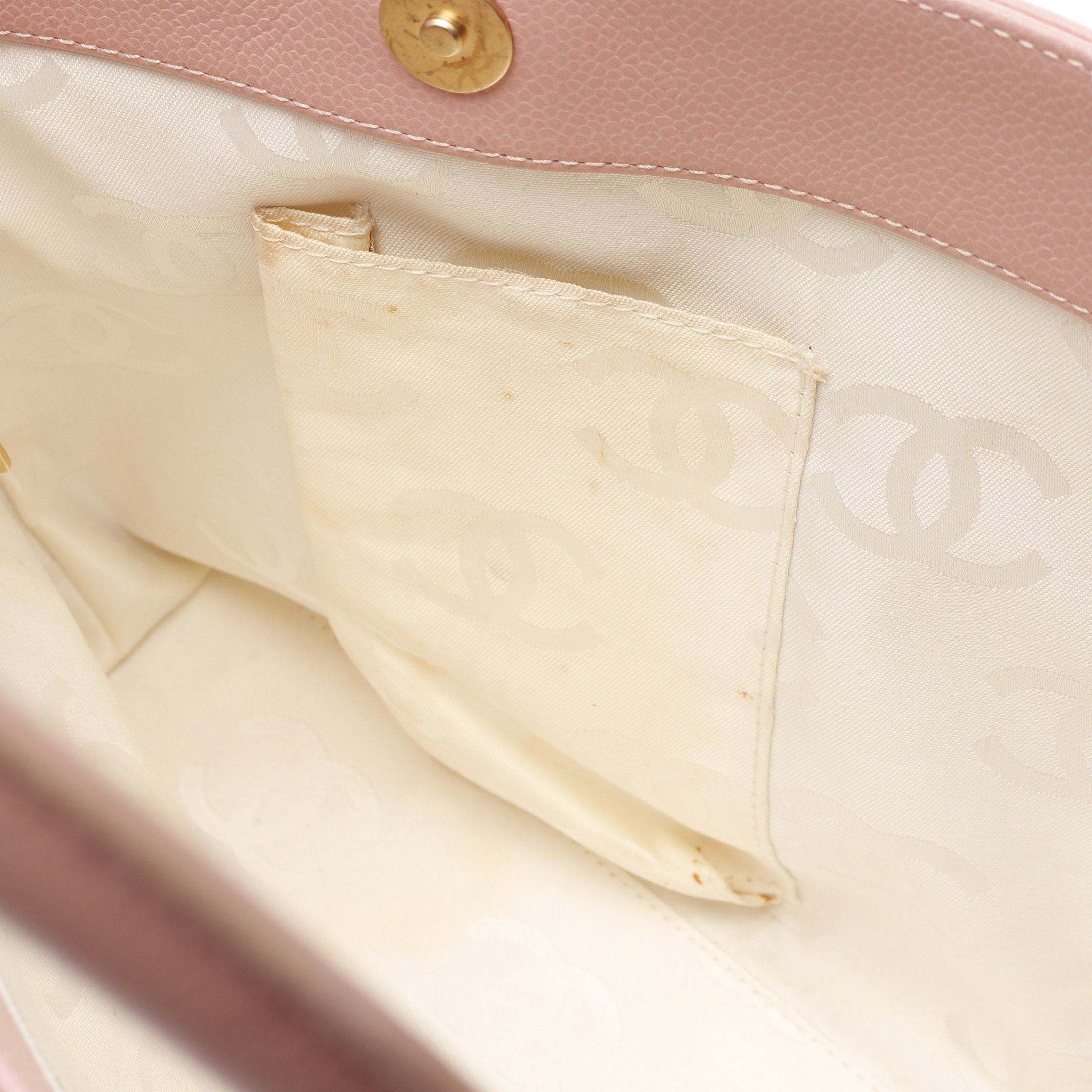 Chanel Chanel Coco Mark Handbag Tote Bag Caviar Skin Pink Gold Hardware Size ONE SIZE - 12 Thumbnail