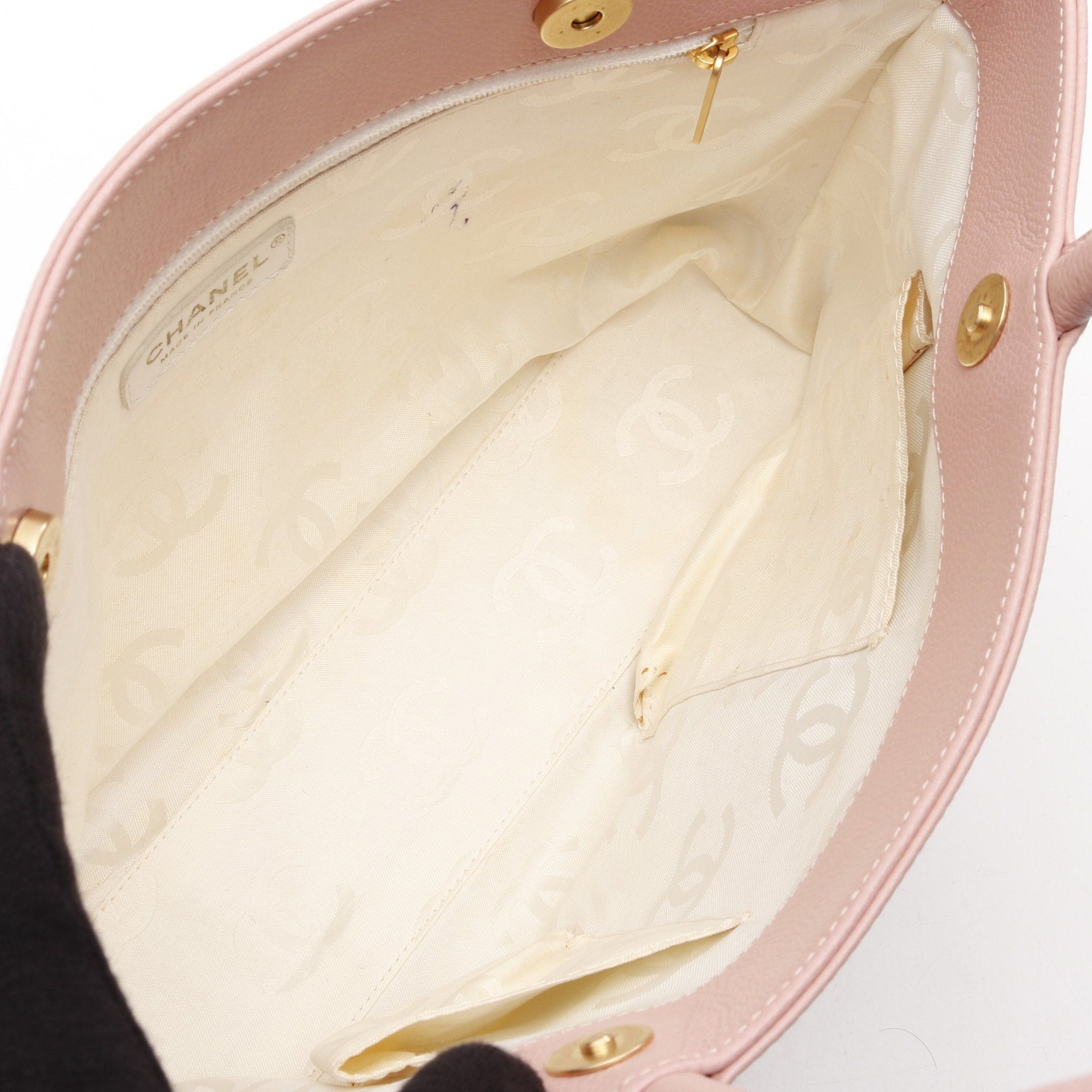Chanel Chanel Coco Mark Handbag Tote Bag Caviar Skin Pink Gold Hardware Size ONE SIZE - 3 Thumbnail
