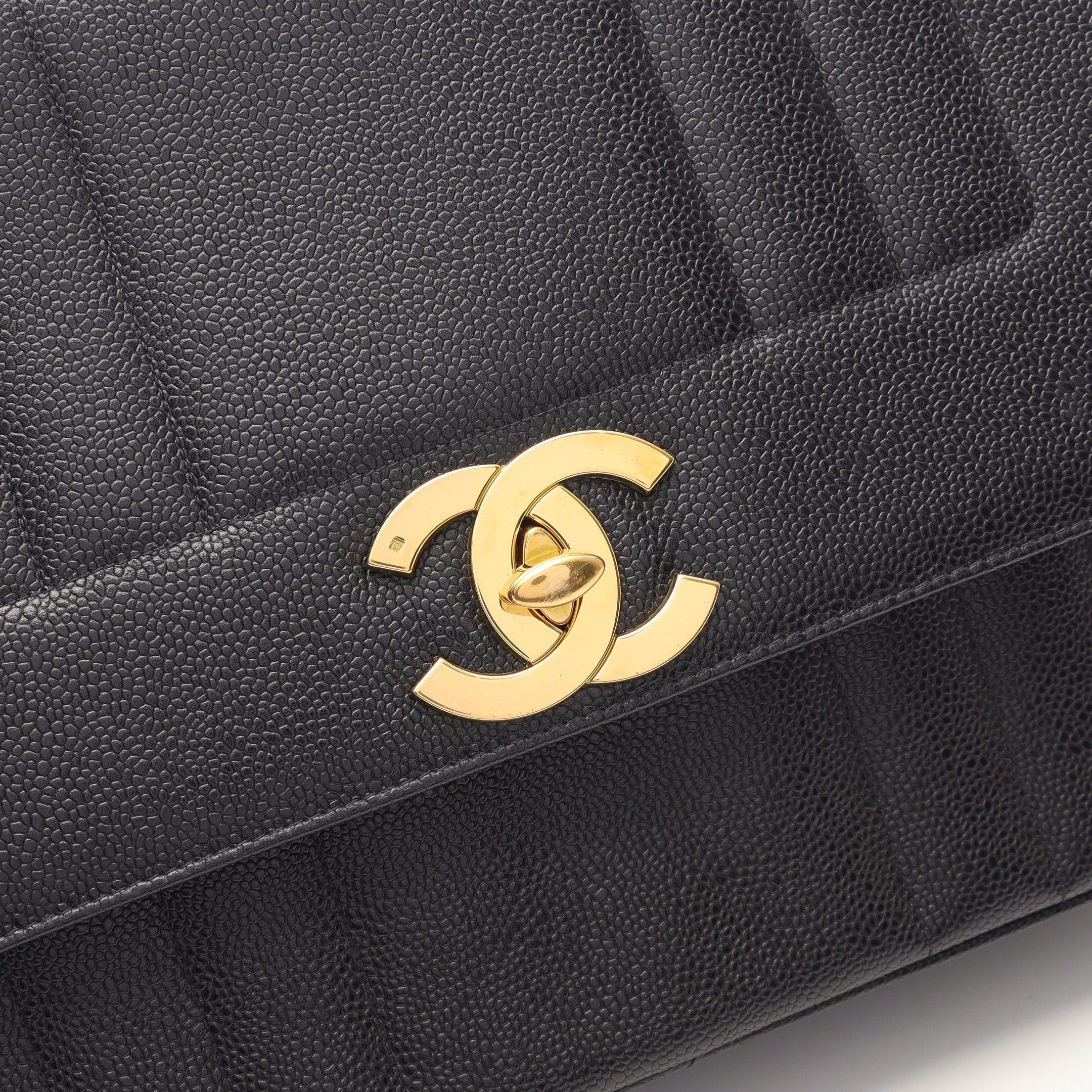 Chanel Chanel Mademoiselle Handbag Caviar Skin Black Gold Hardware Size ONE SIZE - 10 Thumbnail