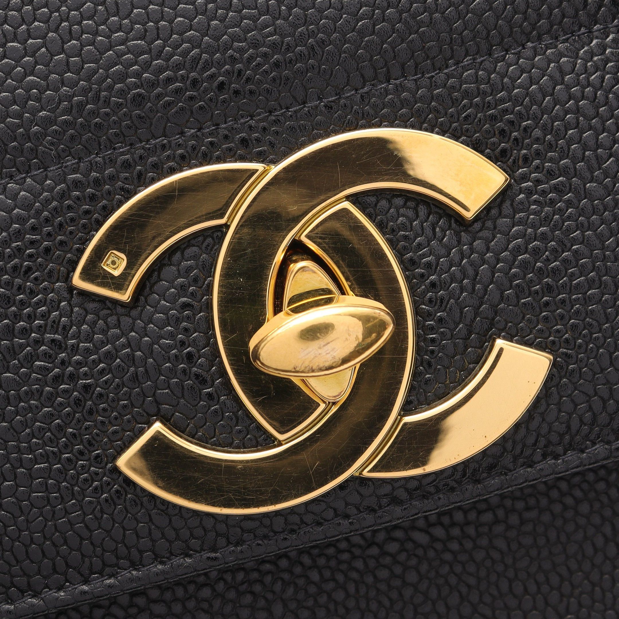 Chanel Chanel Mademoiselle Handbag Caviar Skin Black Gold Hardware Size ONE SIZE - 7 Thumbnail