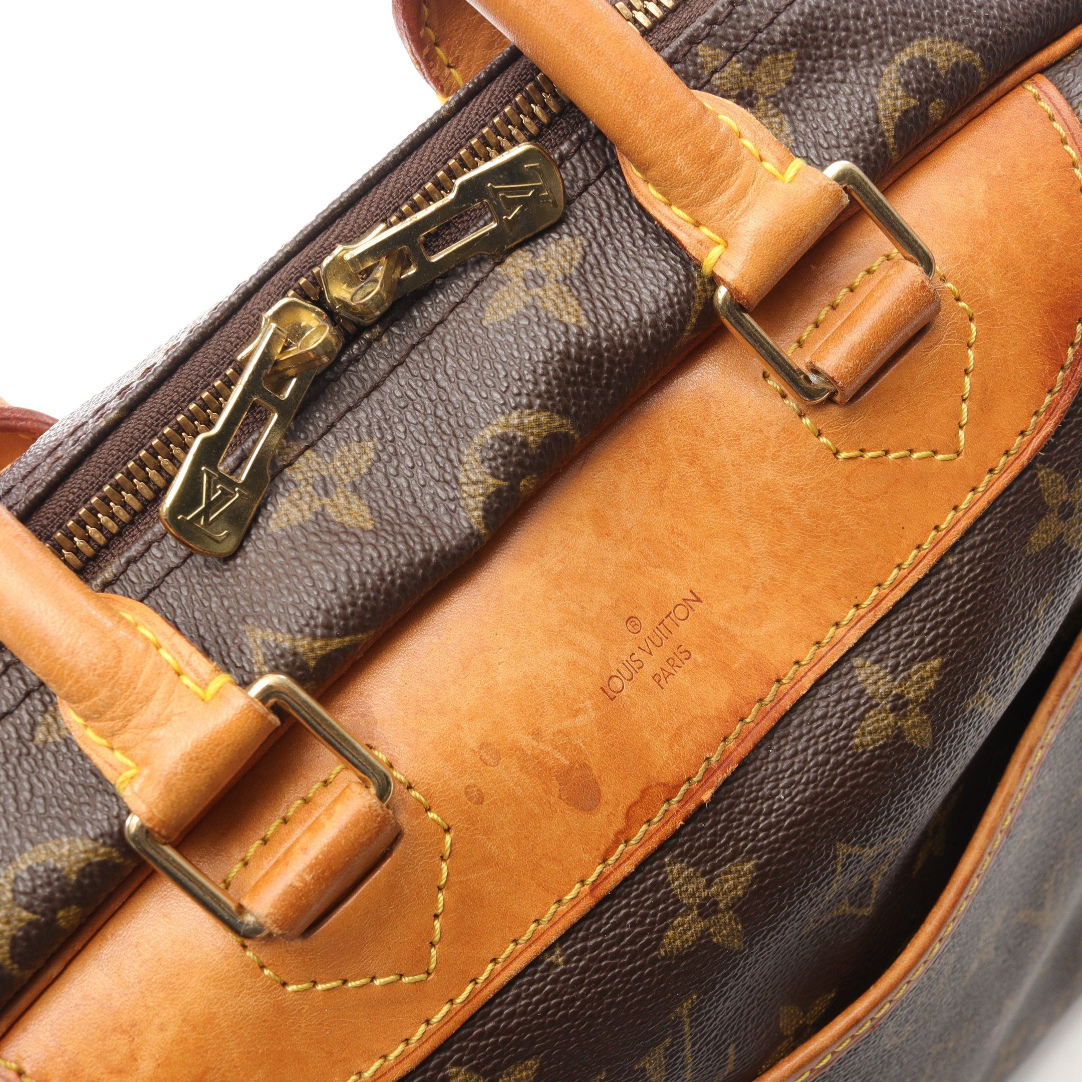 Louis Vuitton Louis Vuitton Deauville Bowling Vanity Monogram Handbag Leather Brown Size ONE SIZE - 8 Thumbnail
