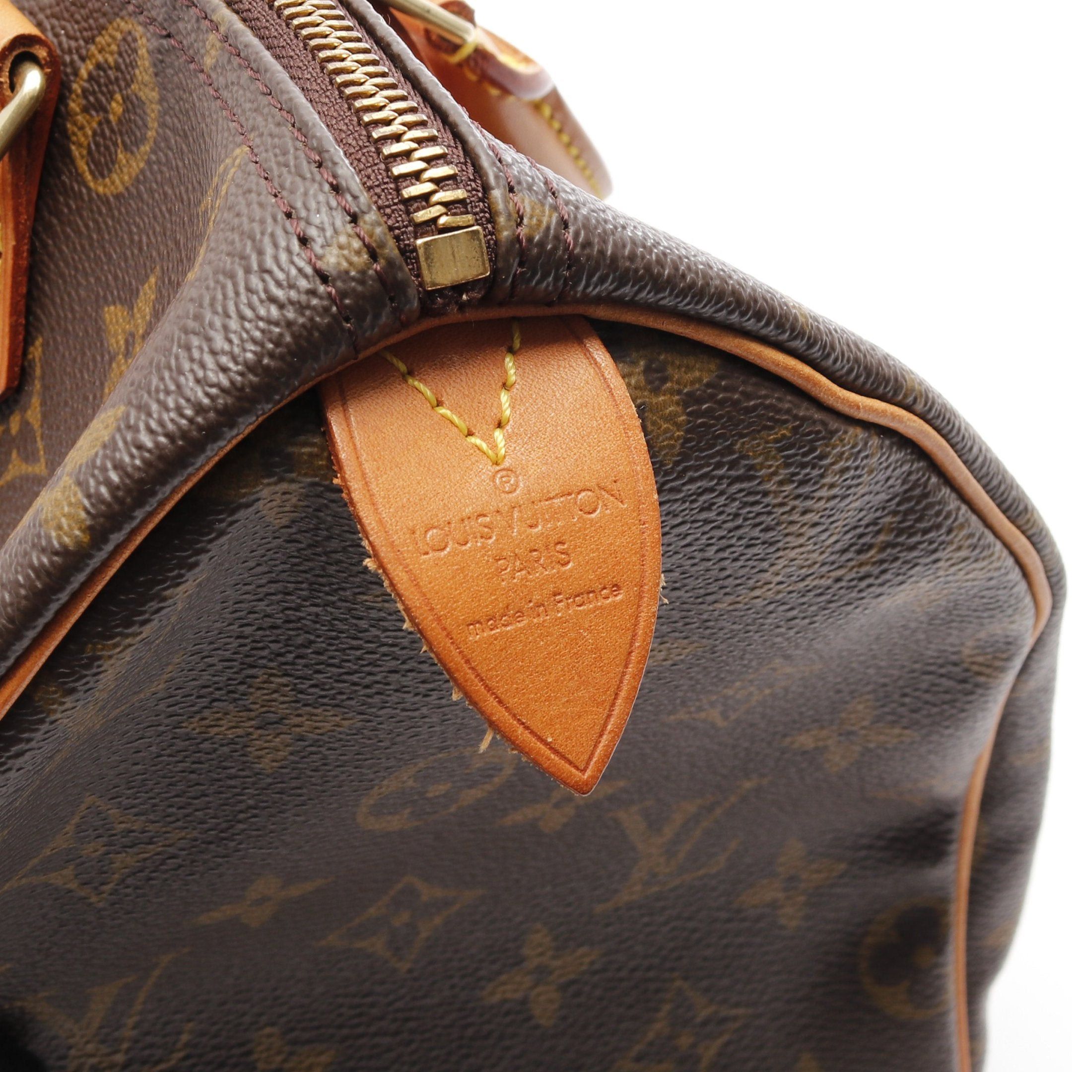 Louis Vuitton Louis Vuitton Speedy 30 Monogram Handbag Leather Brown Size ONE SIZE - 4 Thumbnail