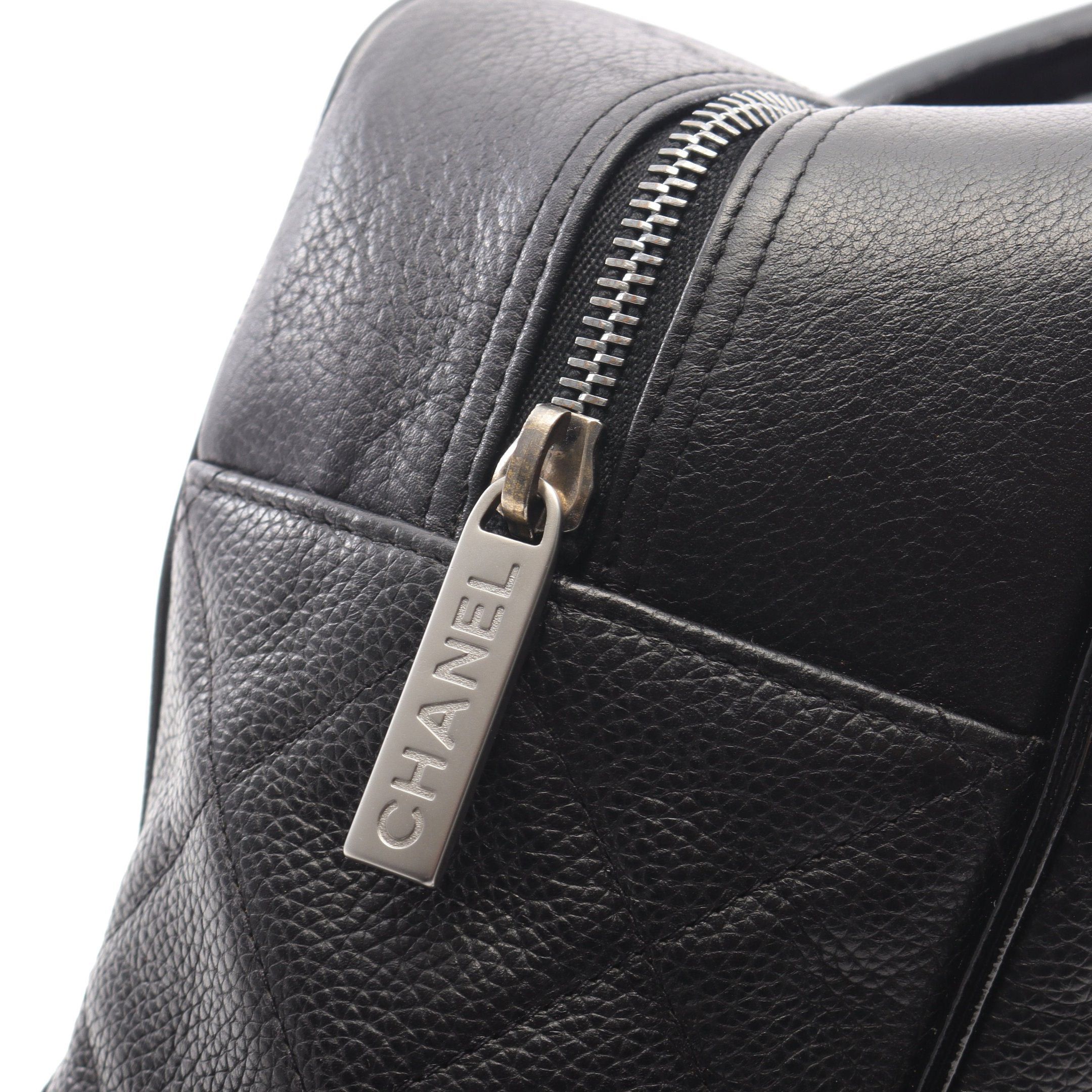 Chanel Chanel Matelasse Logo Mini Boston Bag Handbag Caviar Skin Black Silver Hardware Size ONE SIZE - 9 Thumbnail