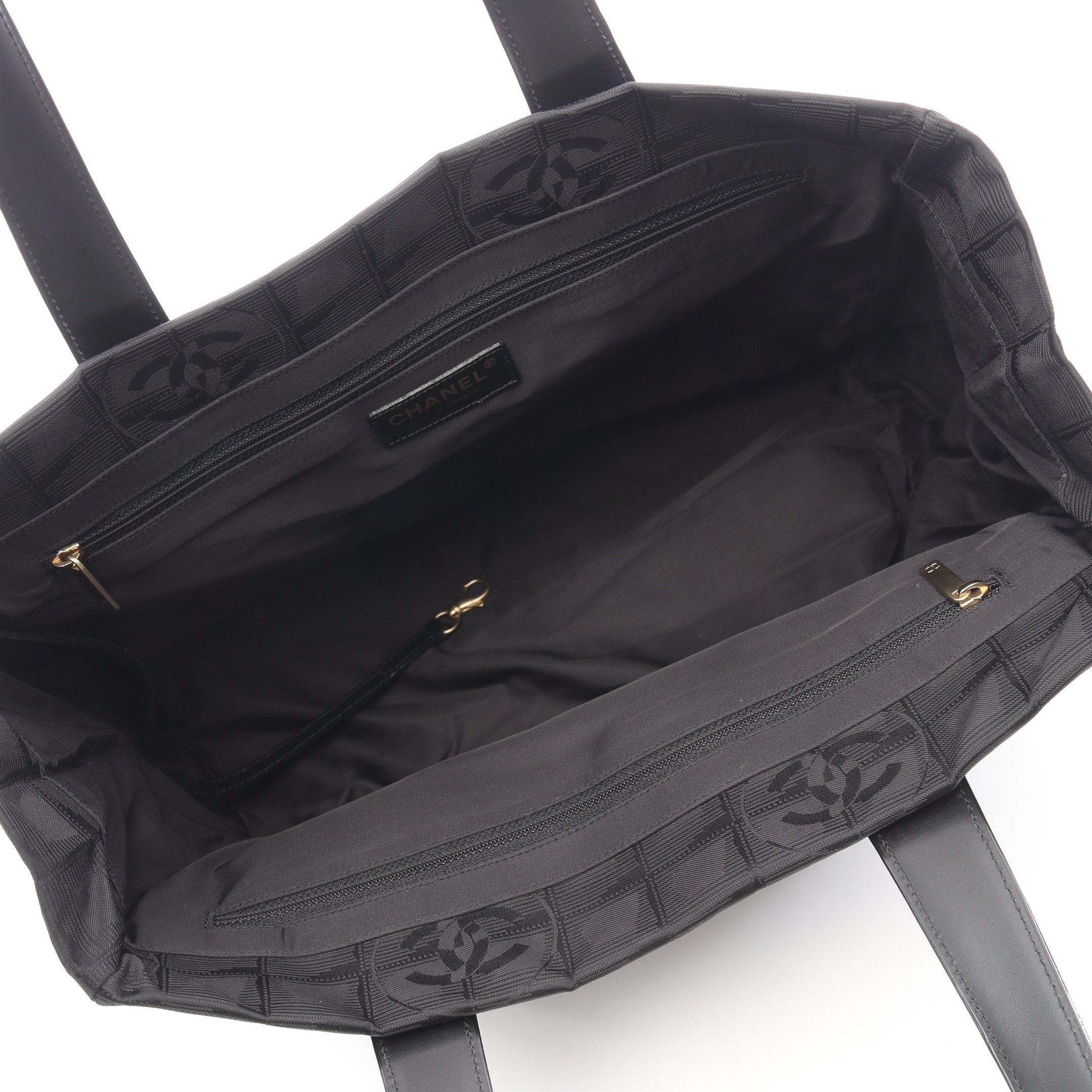 Chanel Chanel New Travel Line Mm Handbag Tote Bag Nylon Canvas Leather Black Gold Hardware Size ONE SIZE - 3 Thumbnail