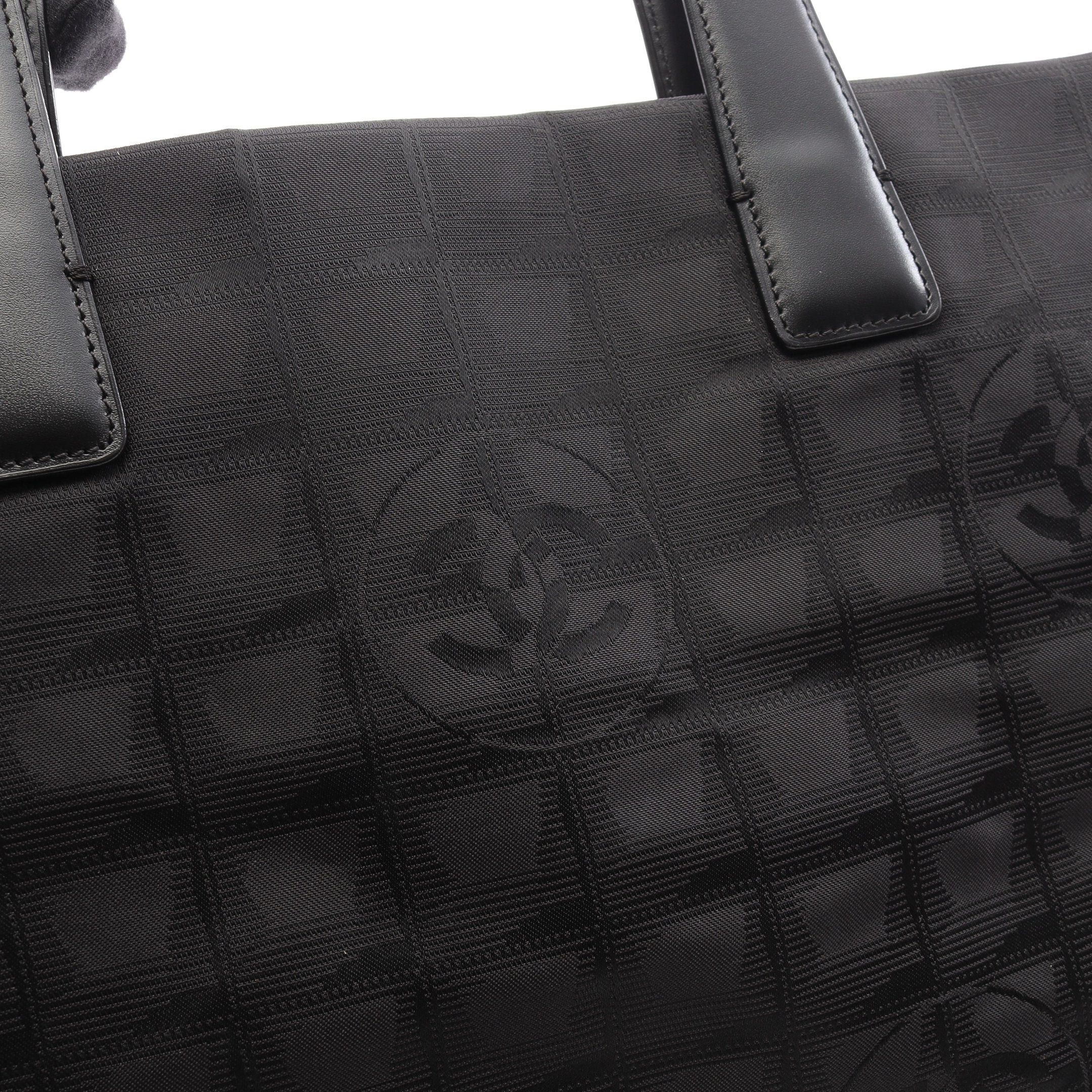 Chanel Chanel New Travel Line Mm Handbag Tote Bag Nylon Canvas Leather Black Gold Hardware Size ONE SIZE - 9 Thumbnail