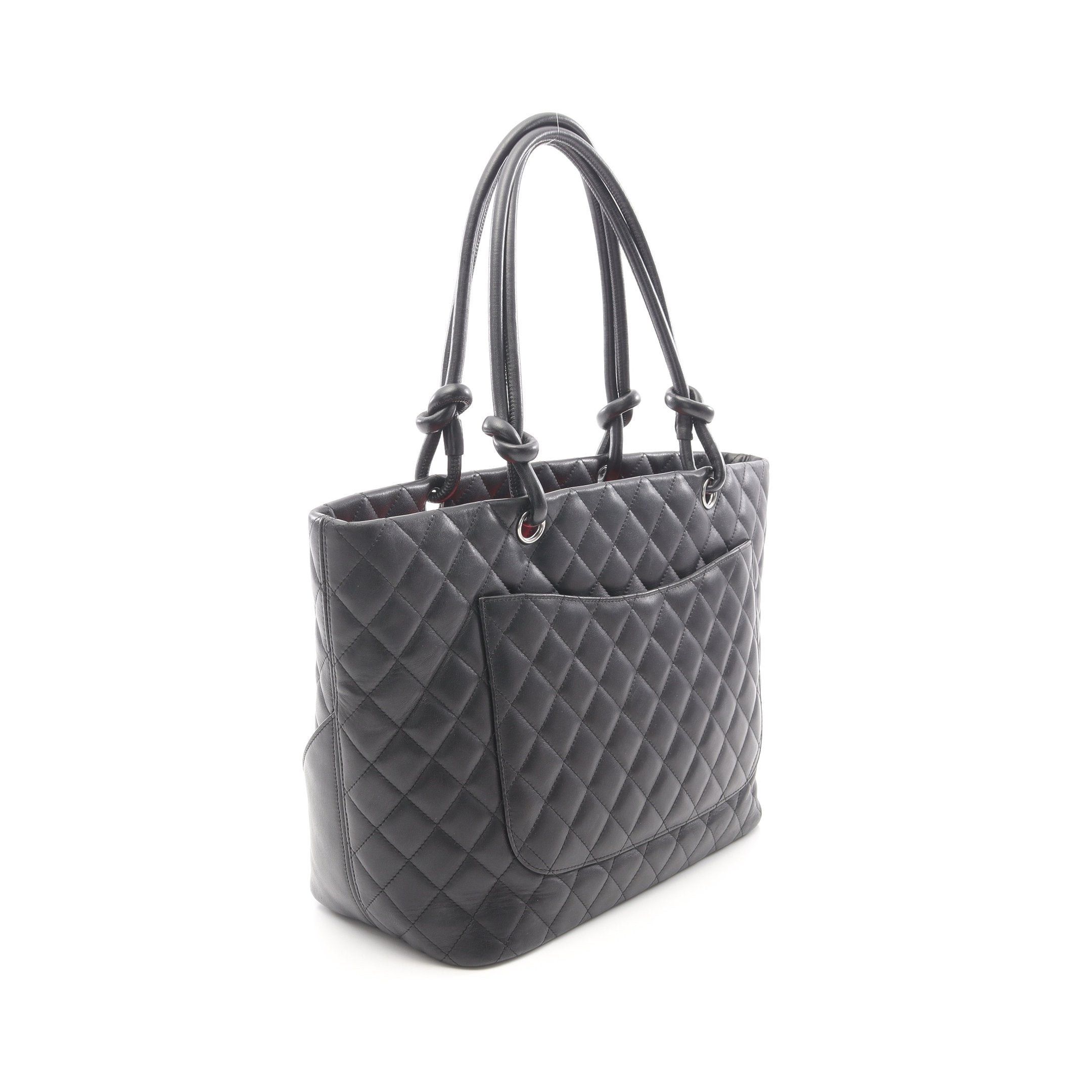 Chanel Chanel Cambon Line Large Shoulder Bag Tote Leather Black White Silver Hardware Size ONE SIZE - 2 Thumbnail