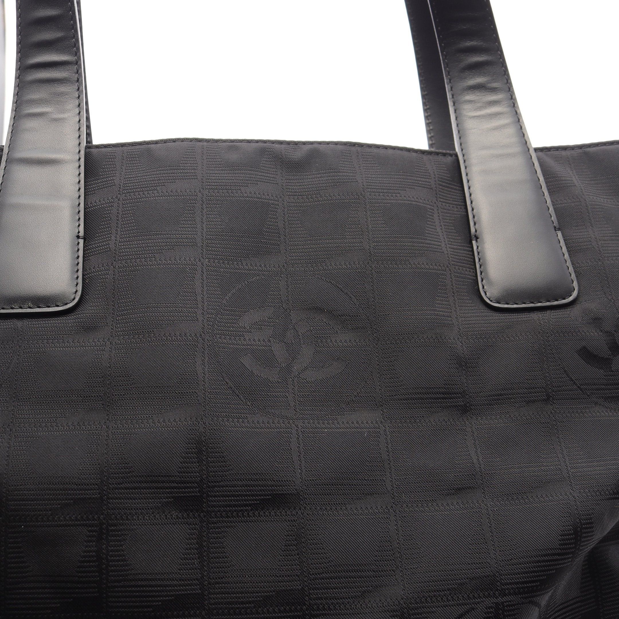 Chanel Chanel New Travel Line Gm Shoulder Bag Tote Nylon Canvas Leather Black Gold Hardware Size ONE SIZE - 11 Thumbnail