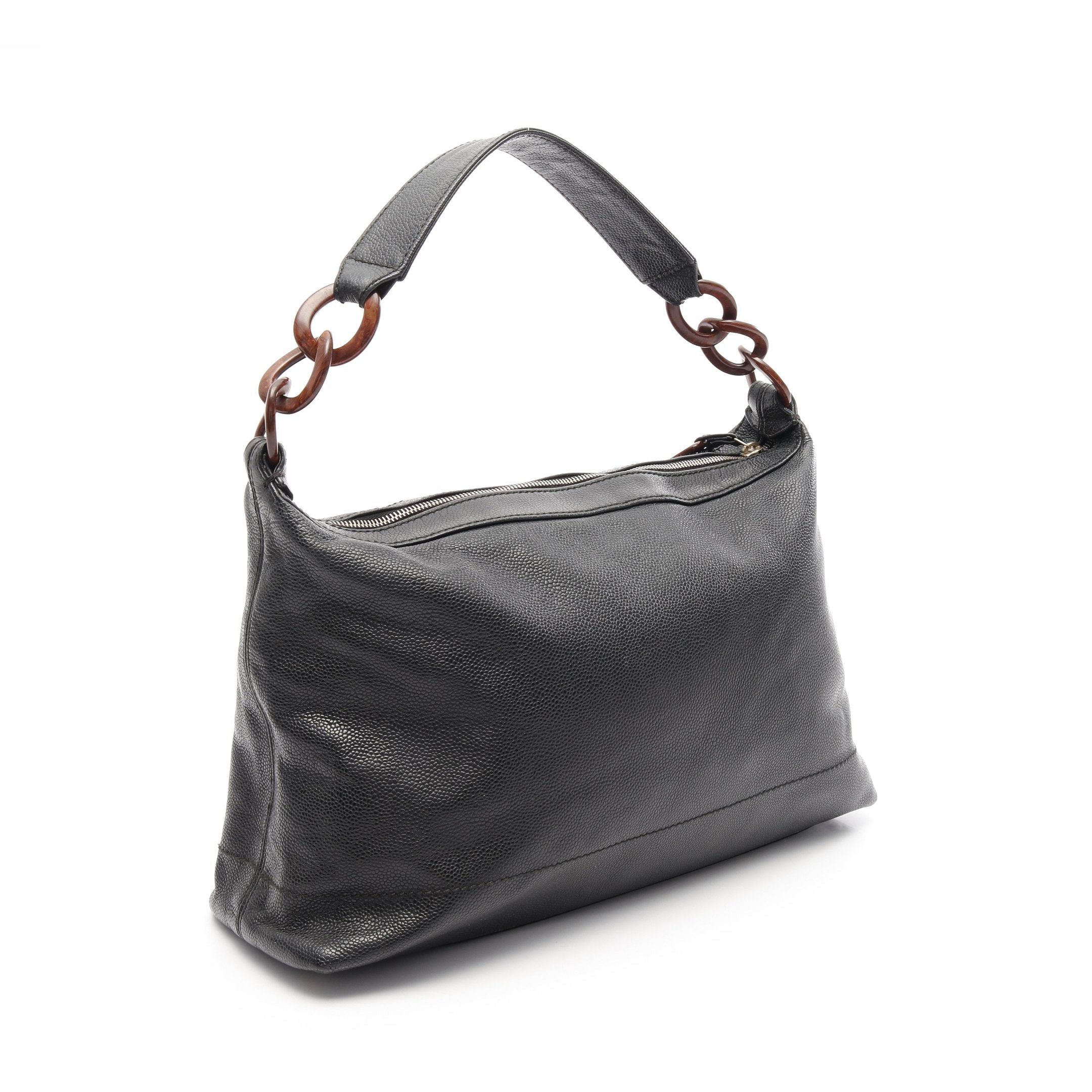 Chanel Chanel Coco Mark One Shoulder Bag Caviar Skin Black Brown Silver Hardware Size ONE SIZE - 2 Thumbnail