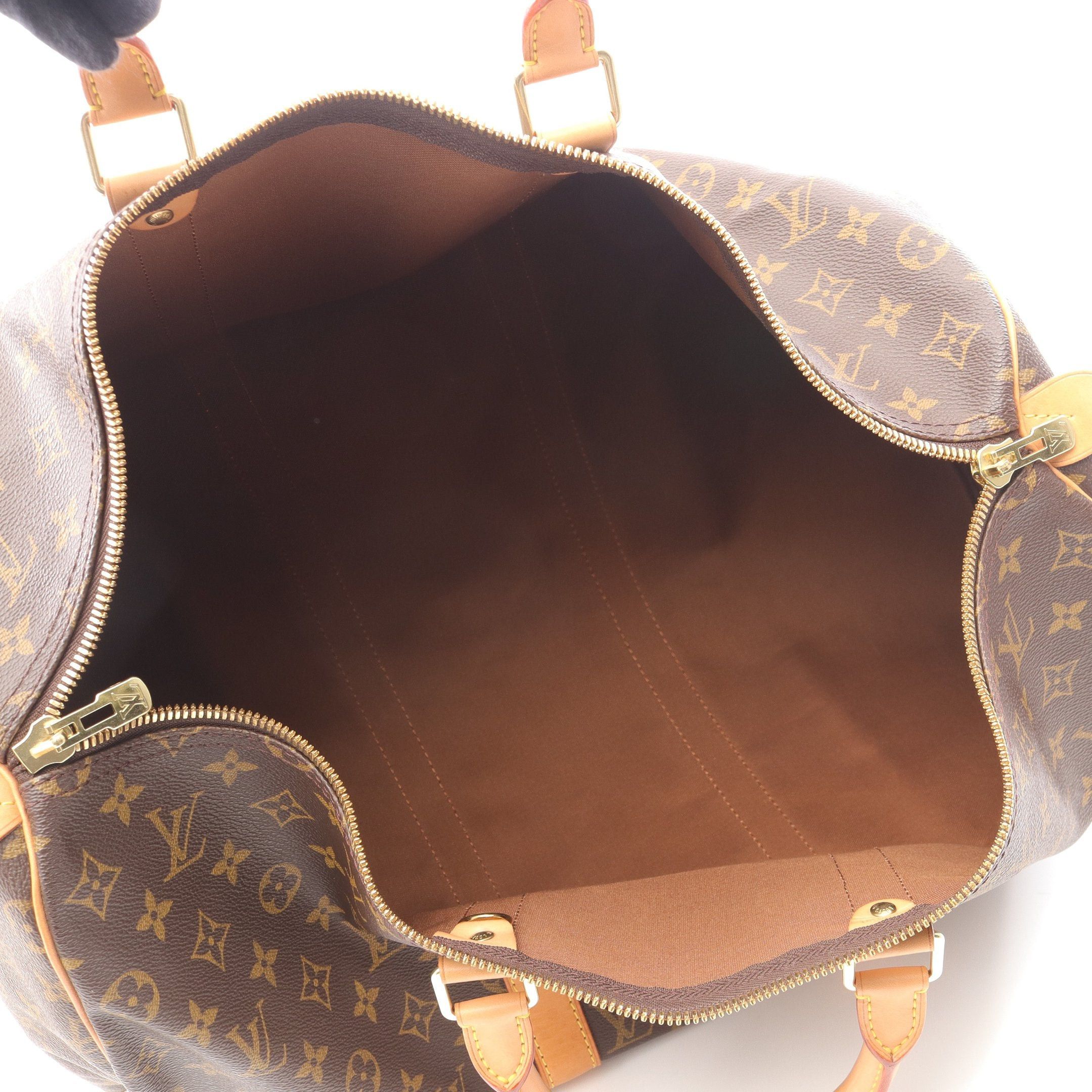 Louis Vuitton Louis Vuitton Keepall 50 Monogram Boston Bag Leather Brown Size ONE SIZE - 3 Thumbnail