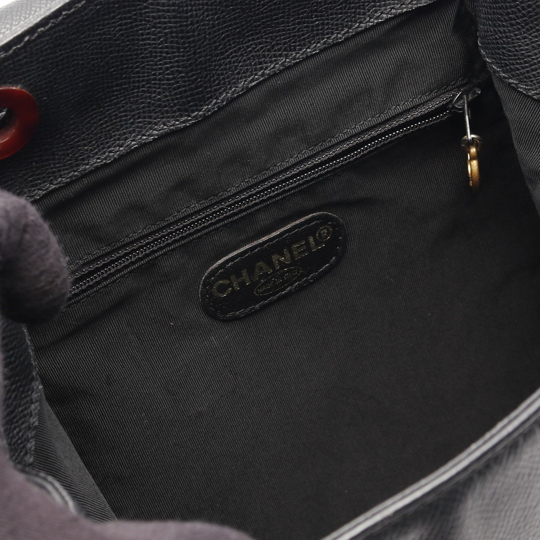 Chanel Chanel Coco Mark Rucksack Caviar Skin Black Gold Hardware Size ONE SIZE - 4 Thumbnail
