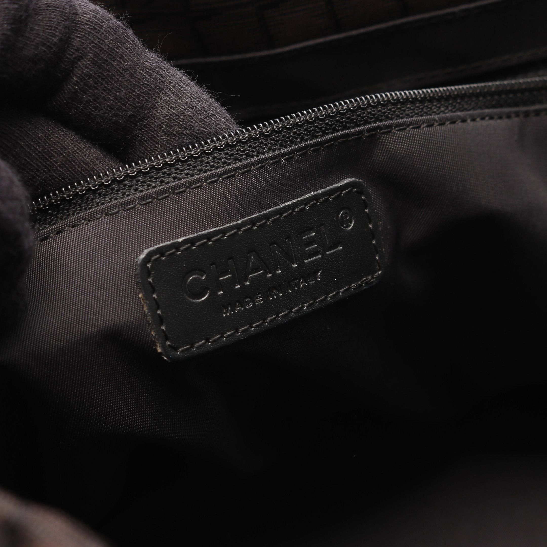 Chanel New Travel Line Handbag Tote Bag Nylon Canvas Leather Dark Brown Black Silver Hardware